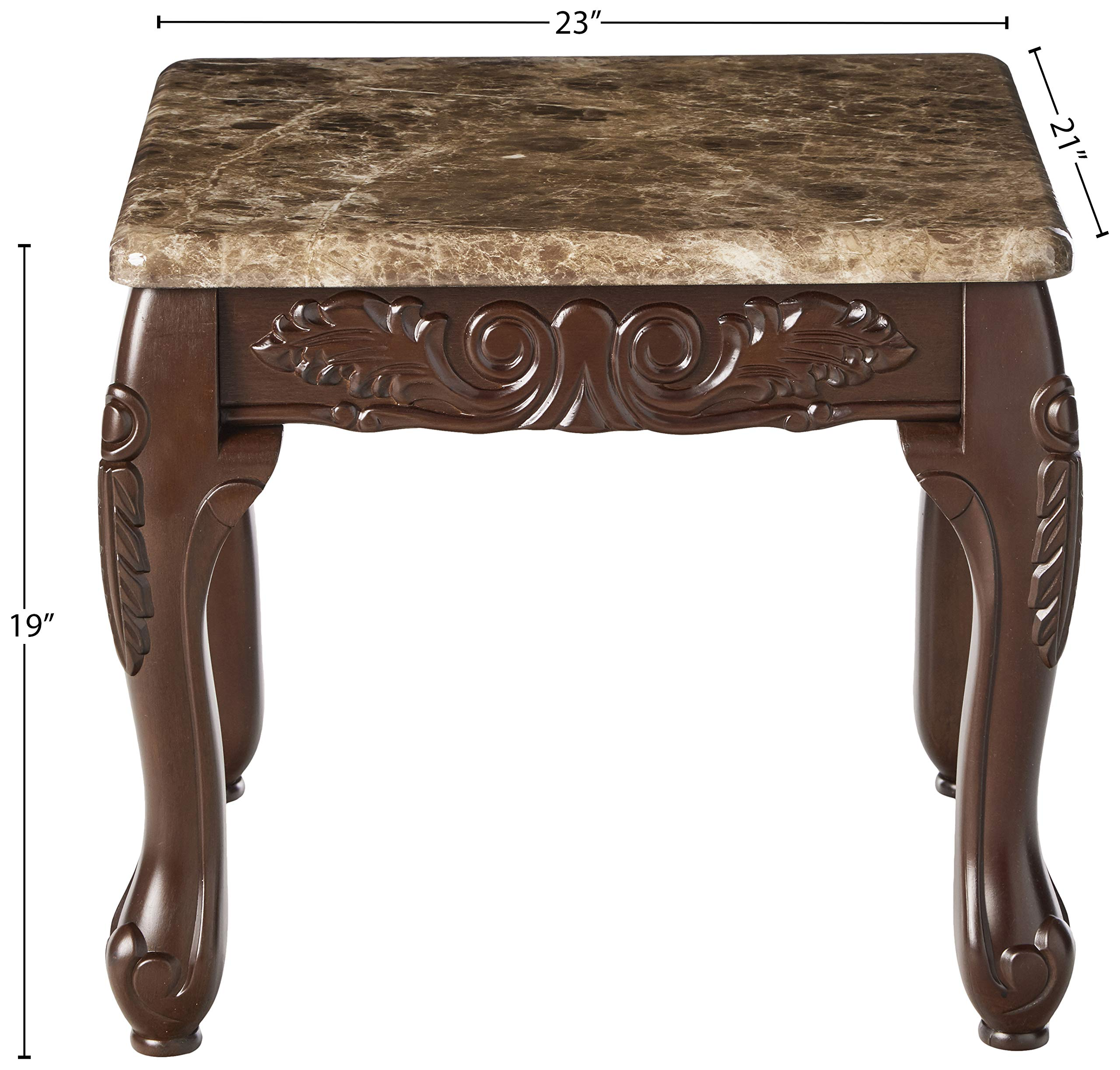 3-Piece Traditional Faux Marble Top Accent Tables Set