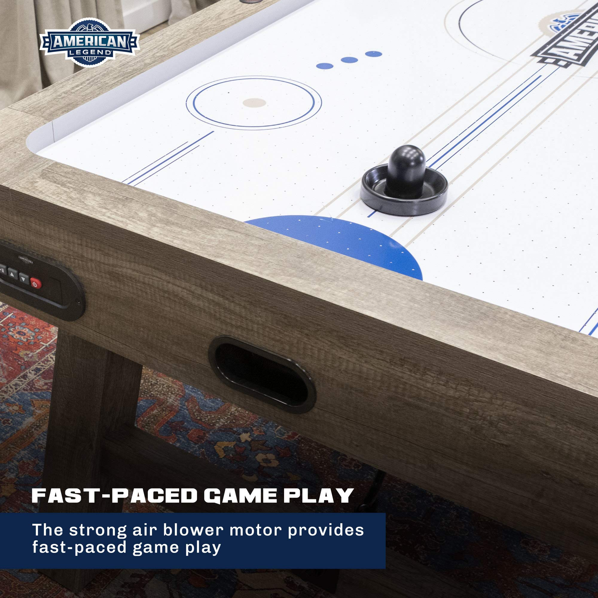 Brookdale Air-Powered Hockey Table with Rustic Wood Grain Finish