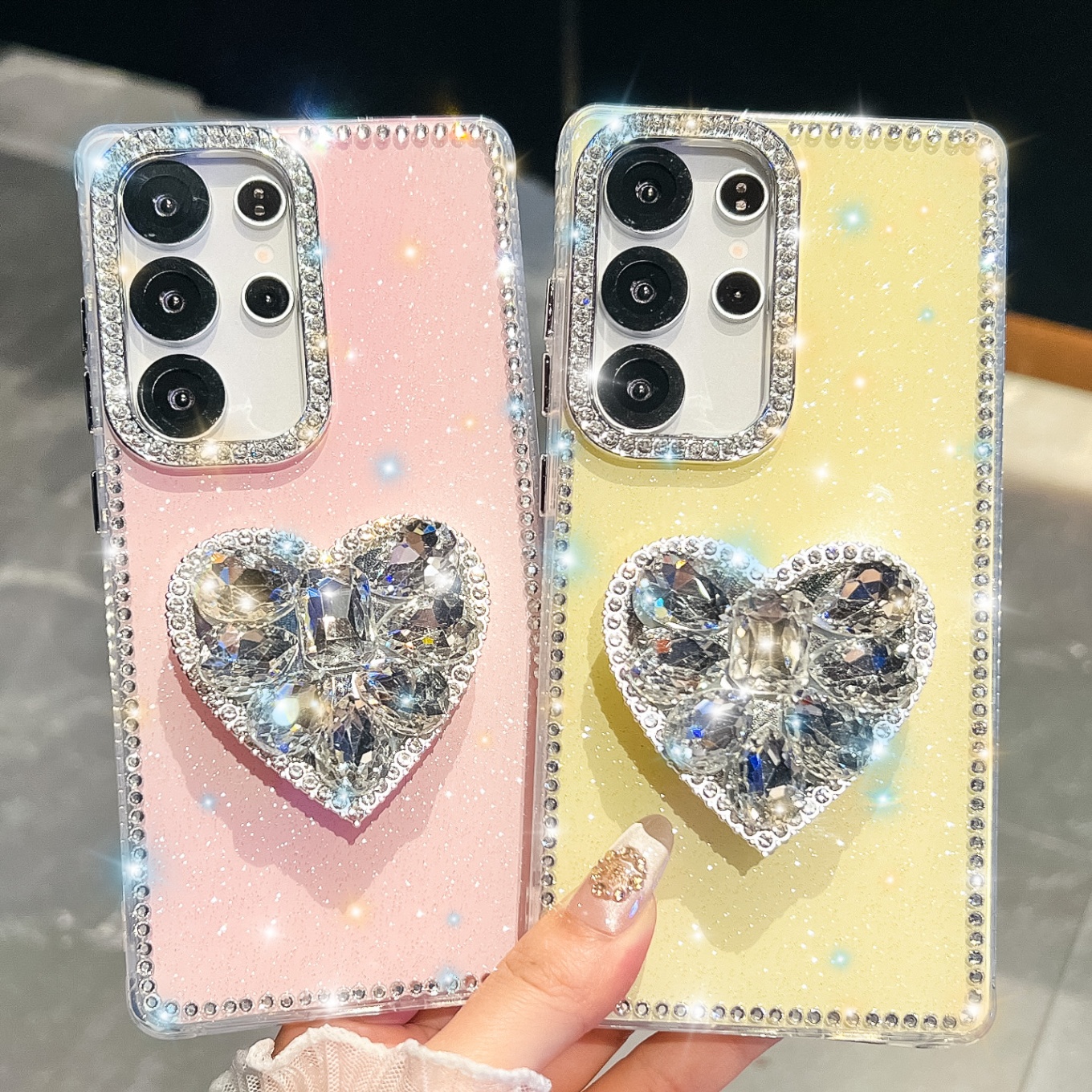 Galaxy A37 Protective Case Glitter - back view