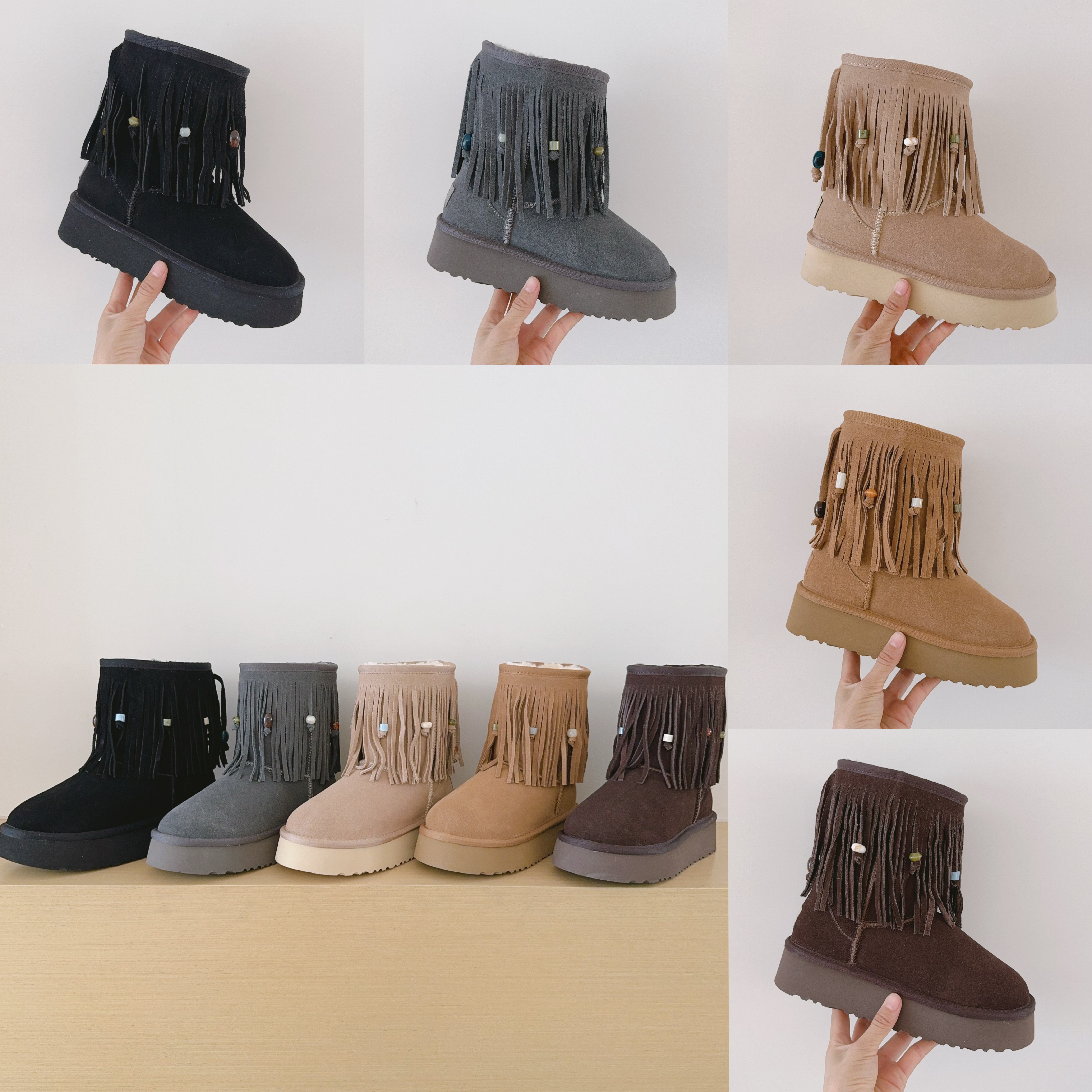 Tassel Mid-Calf Boots Platform