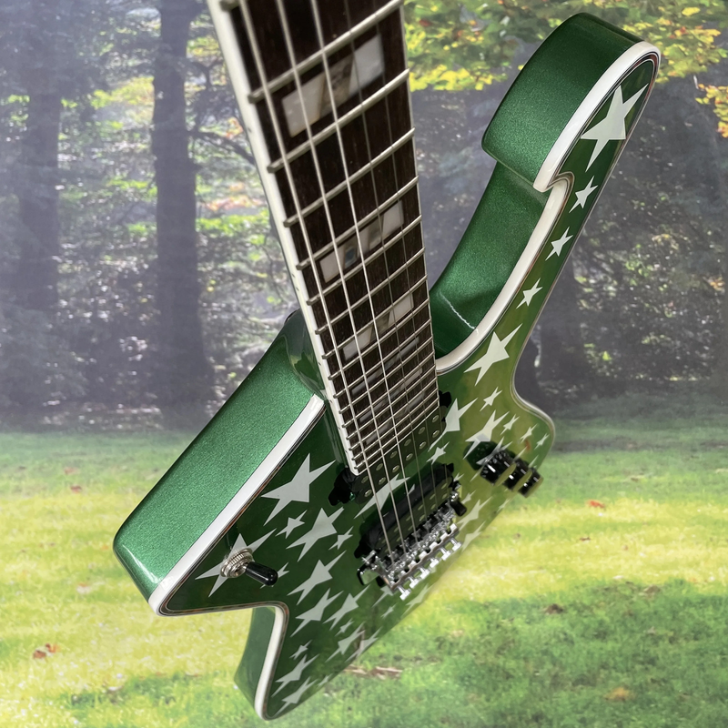 Iceman Silver Green Electric Guitar HH Open Pickup Floyd Rosewood Fingerboard
