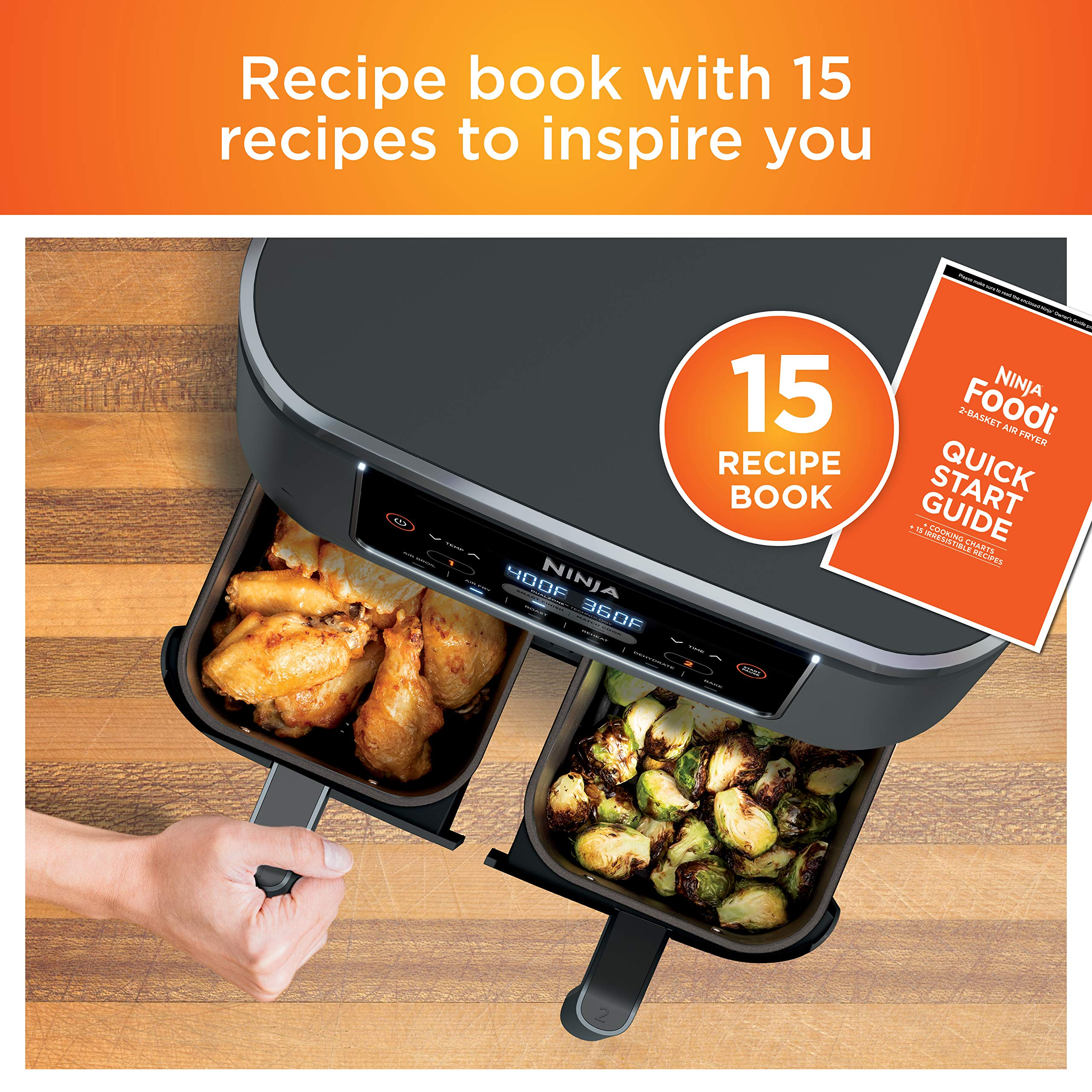 8 Quart 6-in-1 DualZone 2-Basket Air Fryer with 2 Independent