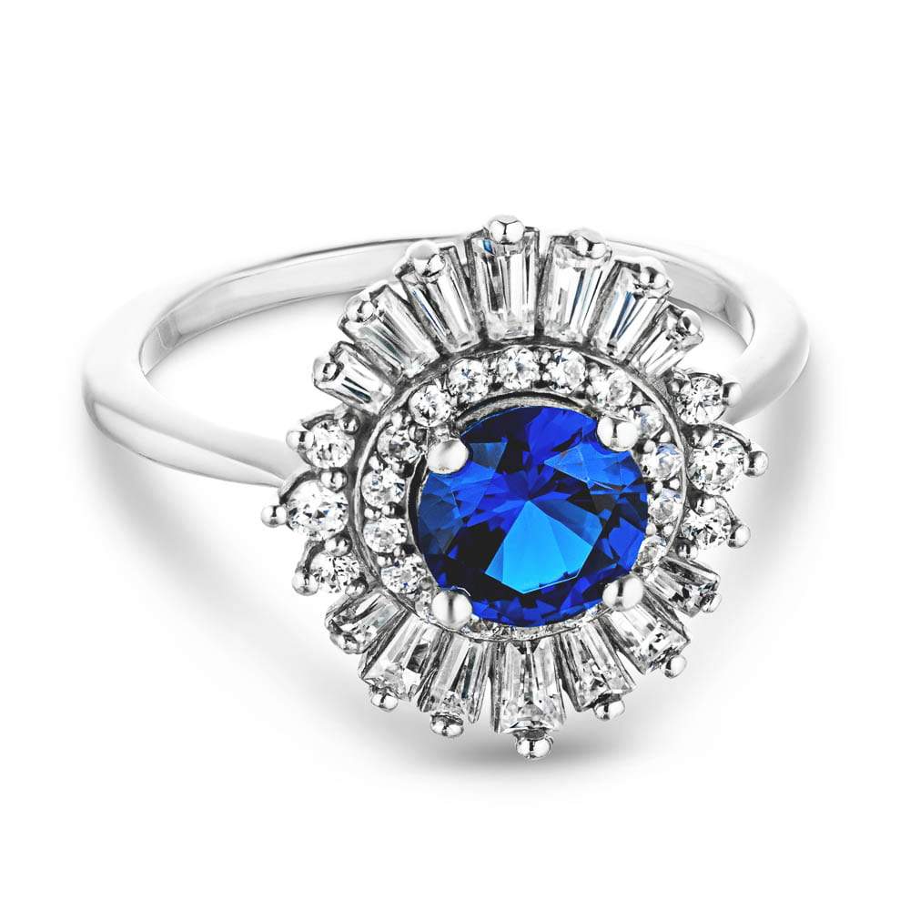 Delphine Round Lab Grown Diamond Ornate Vintage Double Halo Engagement Ring