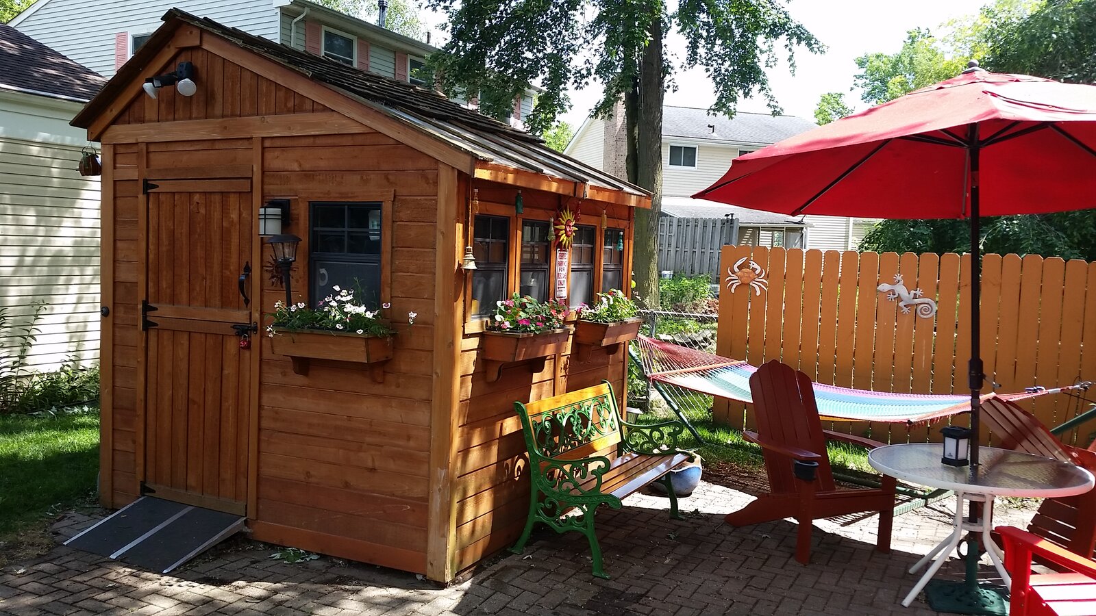 8x8 ft Cedar Wood Sunshed Garden Shed