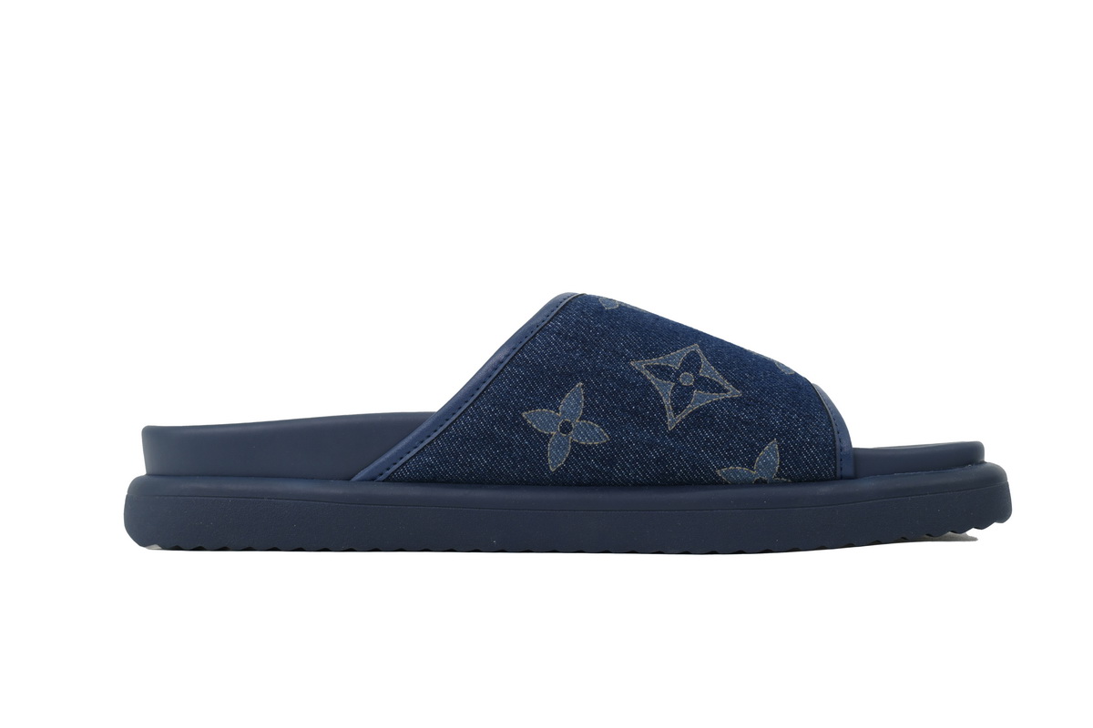 LOUIS VUITTON Slippers Blue Denim Fabric