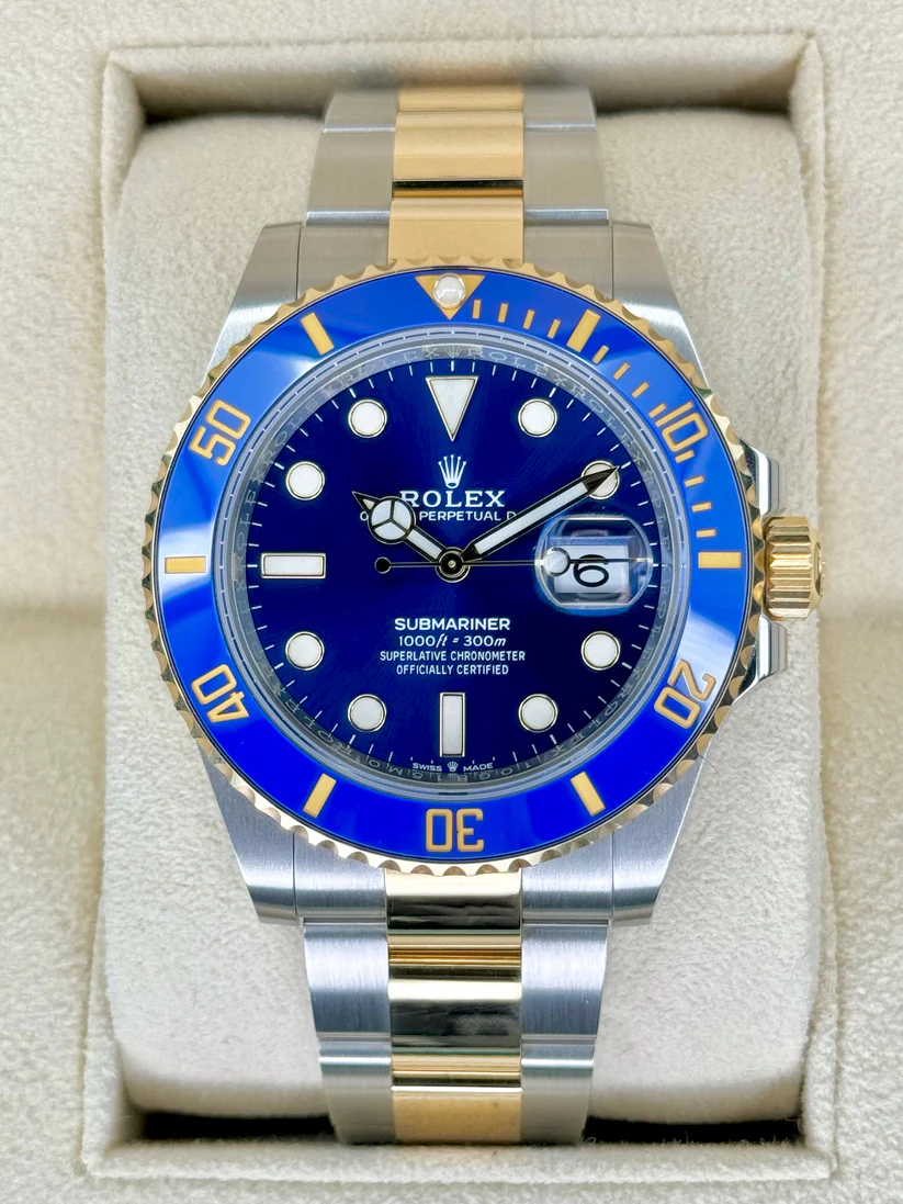 【Super Clone】Rolex Submariner Two-Tone Yellow Gold & Steel Rolesor - Blue Dial Ceramic Bezel (Ref# 126613LB)