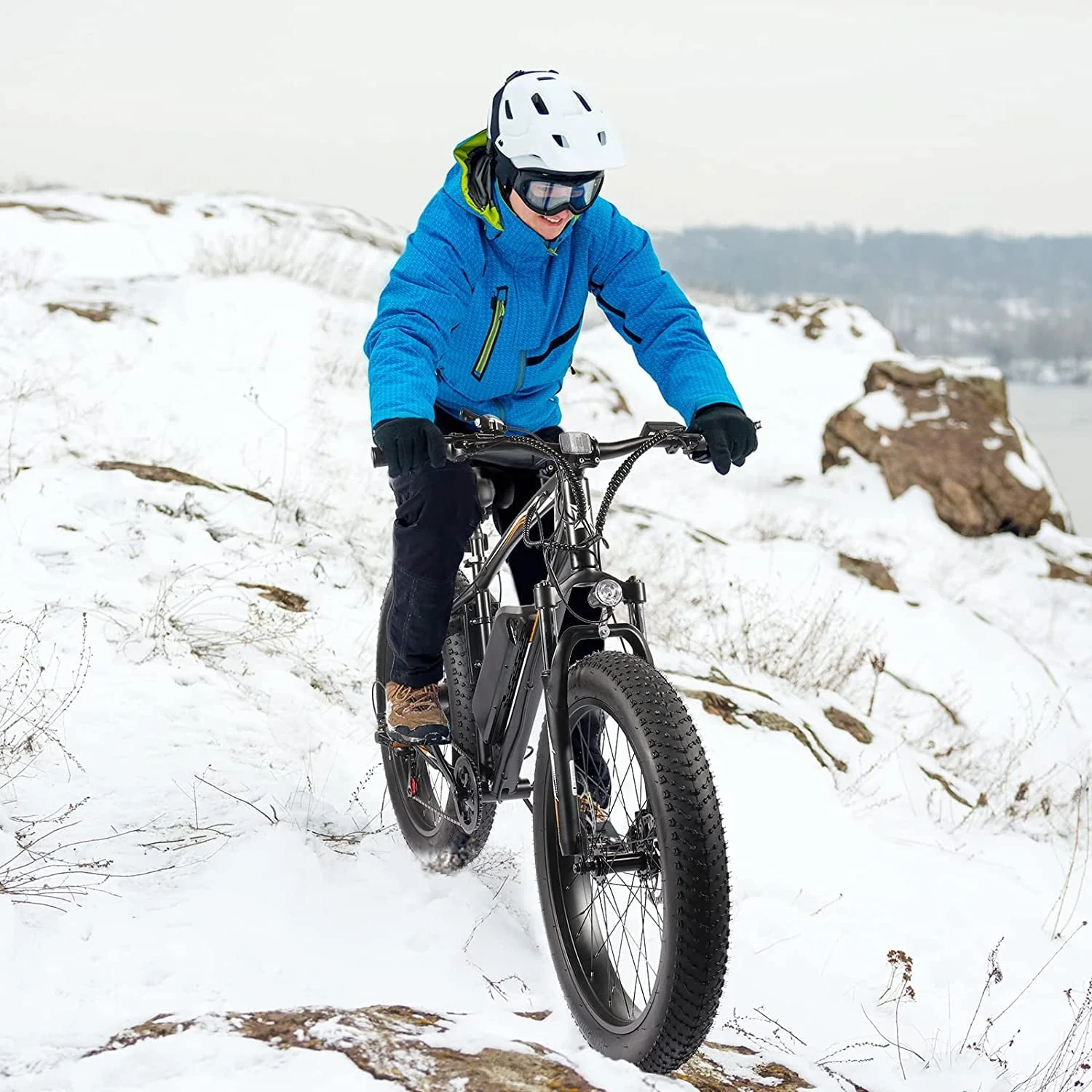PEXMOR 26in Fat Tire Electric Mountain Bike, 500W, 48V 13Ah