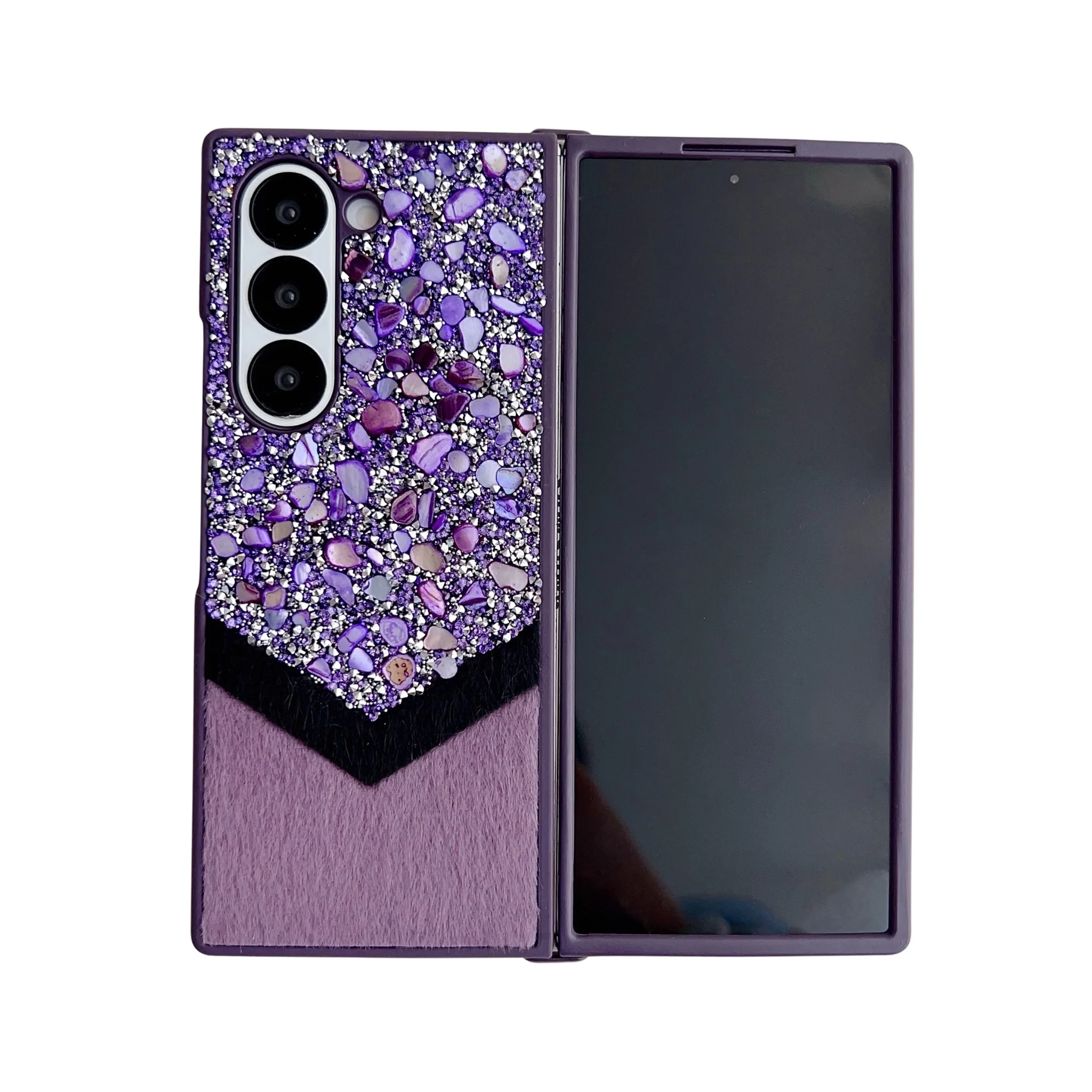 Galaxy Z Fold 3 Protective Case Glitter - back view