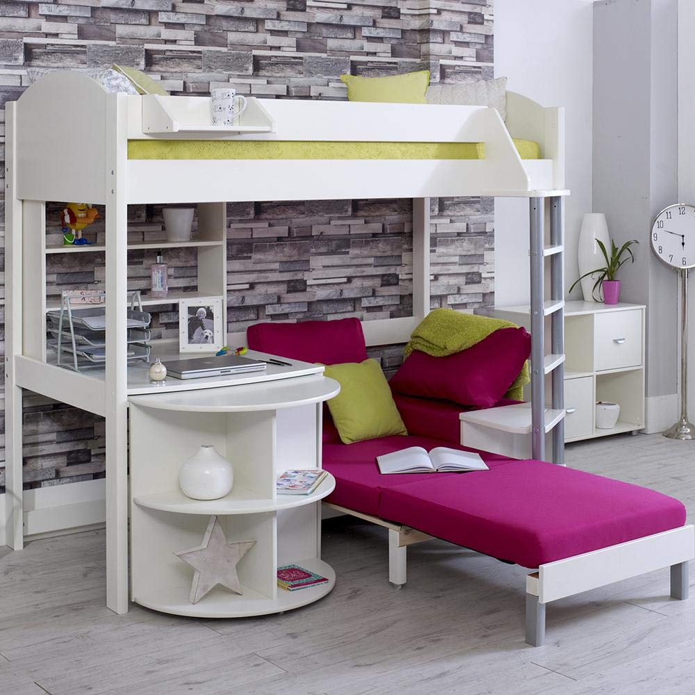 Noah E High Bed, Desk & Sofabed in Black