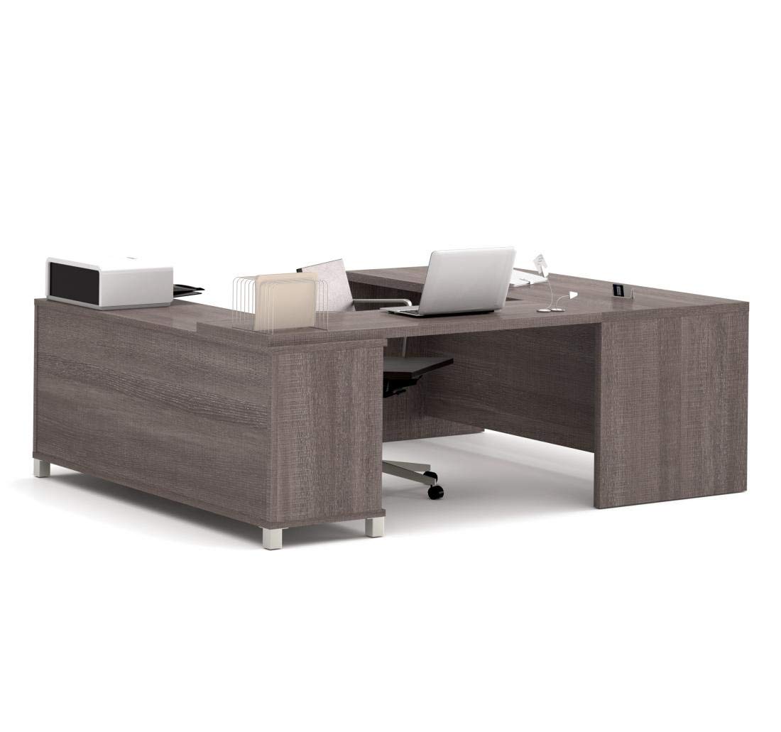 Bestar Pro-Linea U-Desk, Bark Grey
