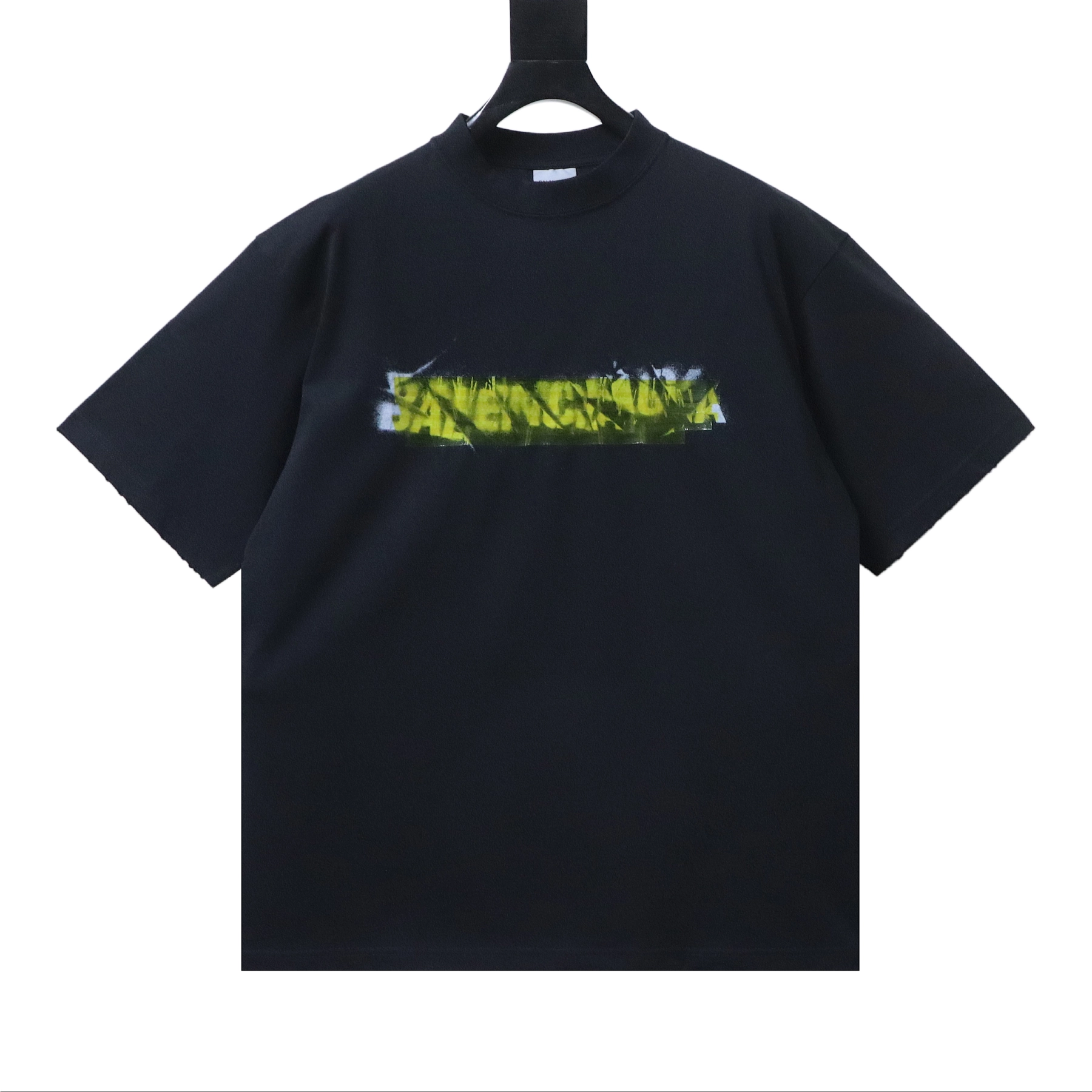 Balenciaga Glossy Double-Layer Pleated Tape T-Shirt Black
