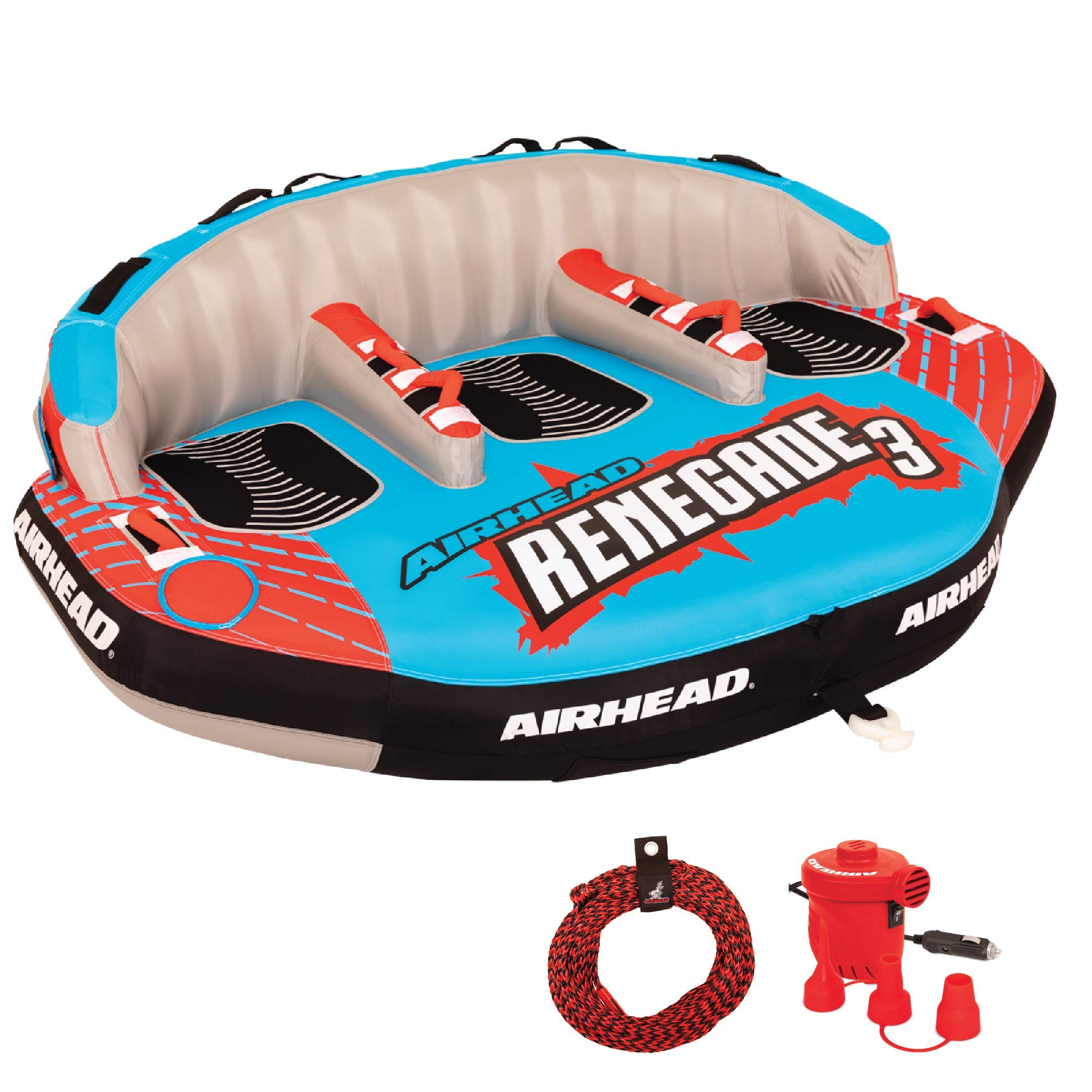 3 Person Inflatable Towable Water Tube Seat Rider Boating