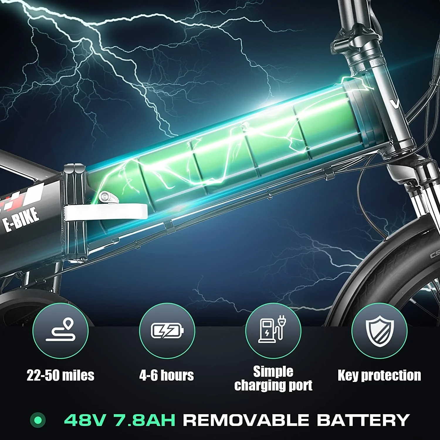 Vivi 20in Folding Electric Bike, 500W, Full Suspension