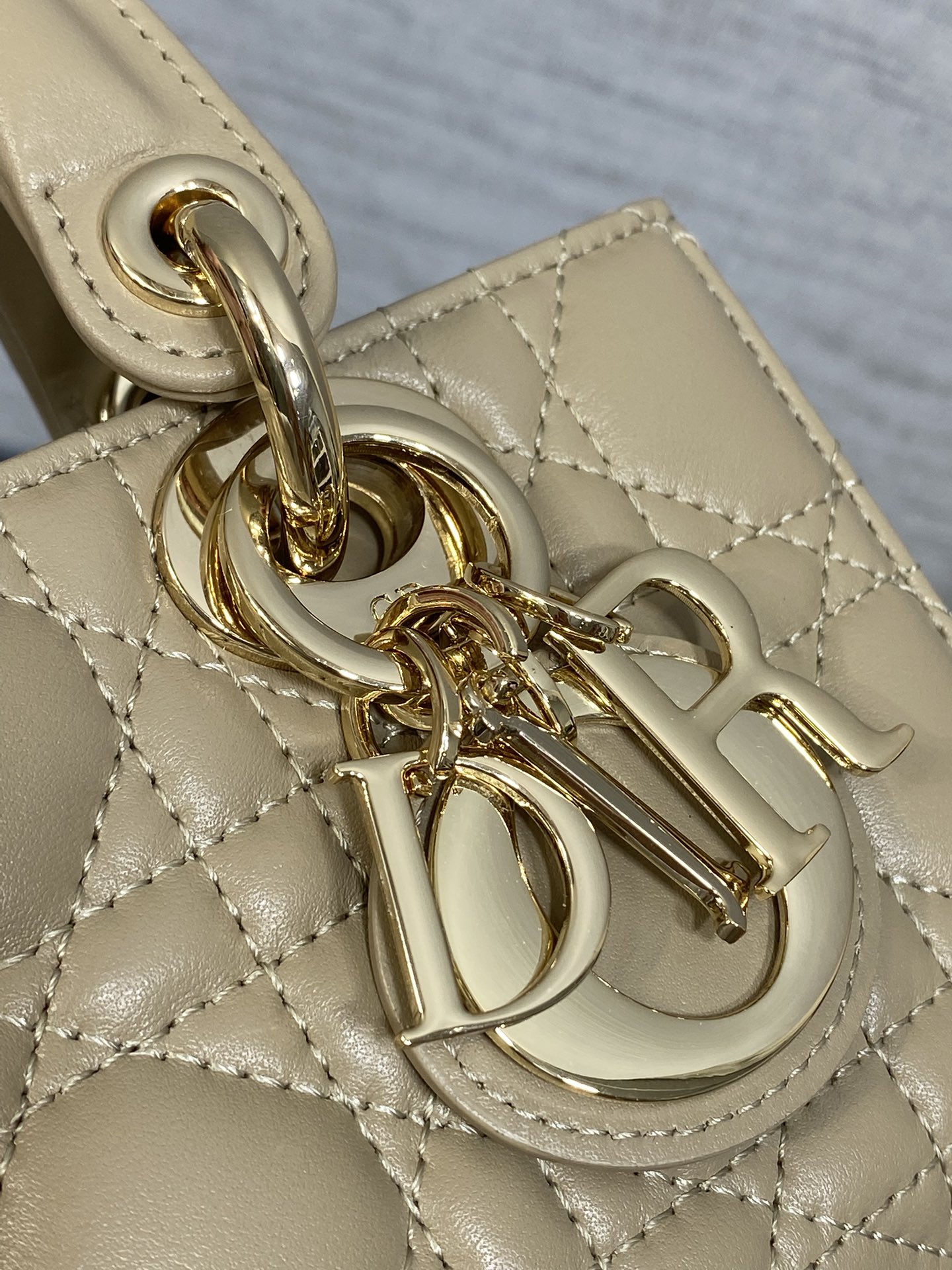 Dior Lady Mini Champagne Bag