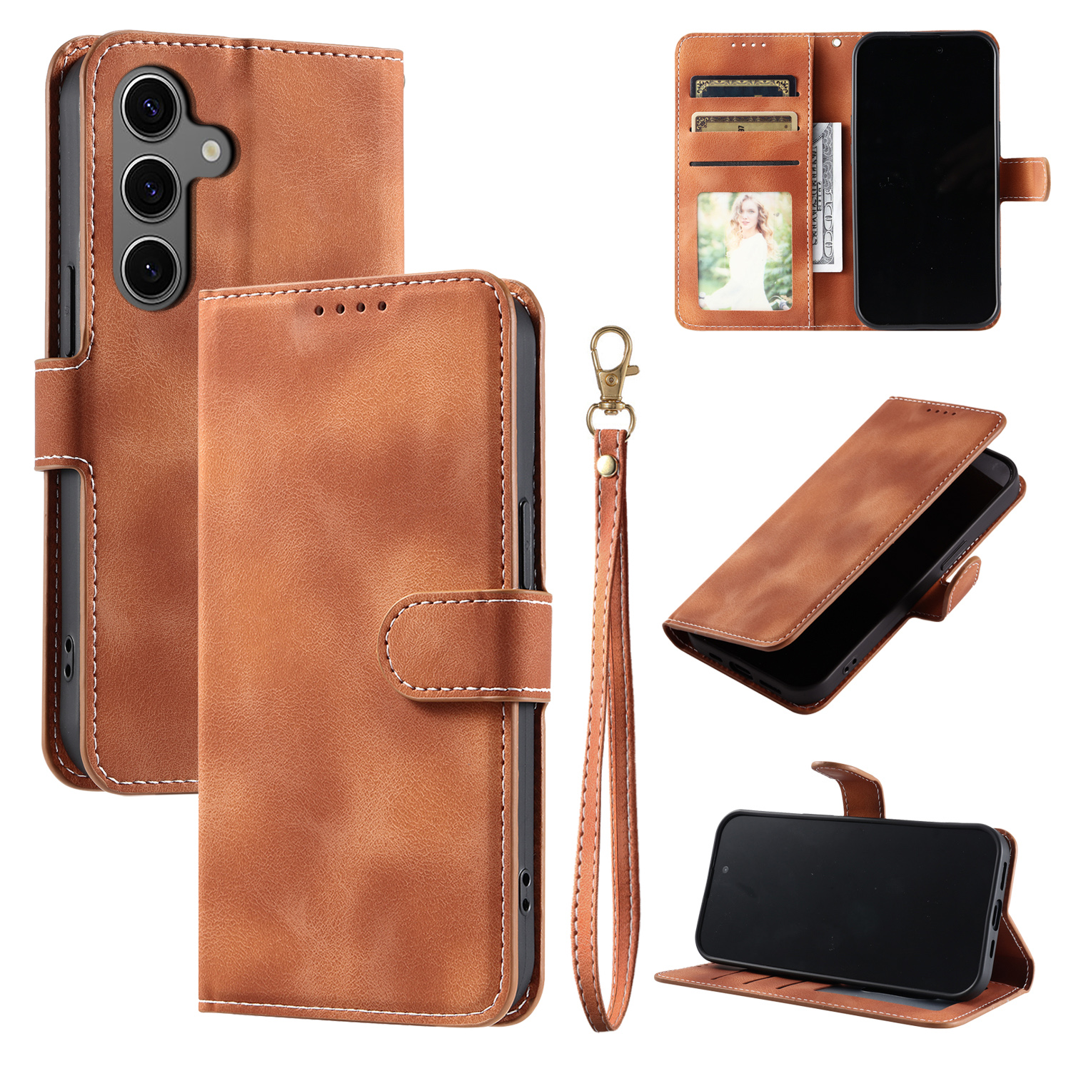 Galaxy A13 Protective Case Leather - back view
