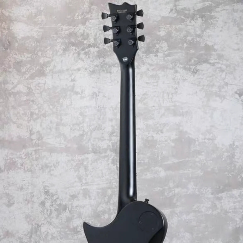 Black Electric Guitar with Active EMG Pickups, Mahoganyny Body Rosewood Fingerboard