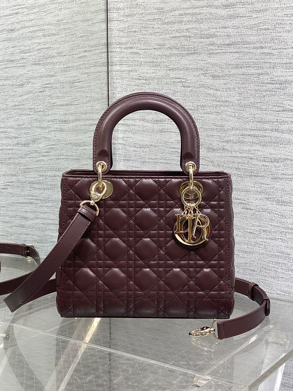 Dior Lady Dior Small Bag Burgundy