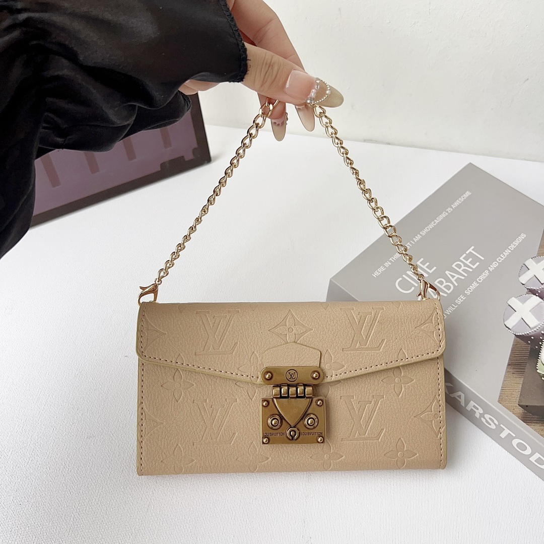 Louis Vuitton Embossed Monogram Wallet Crossbody Phone Bag