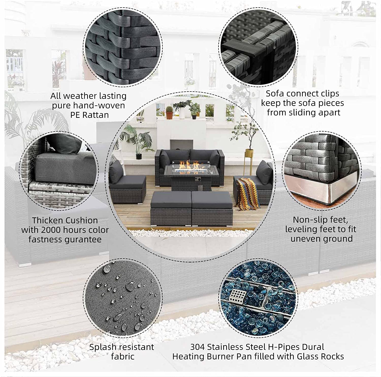 8 PCS Patio Furniture Set