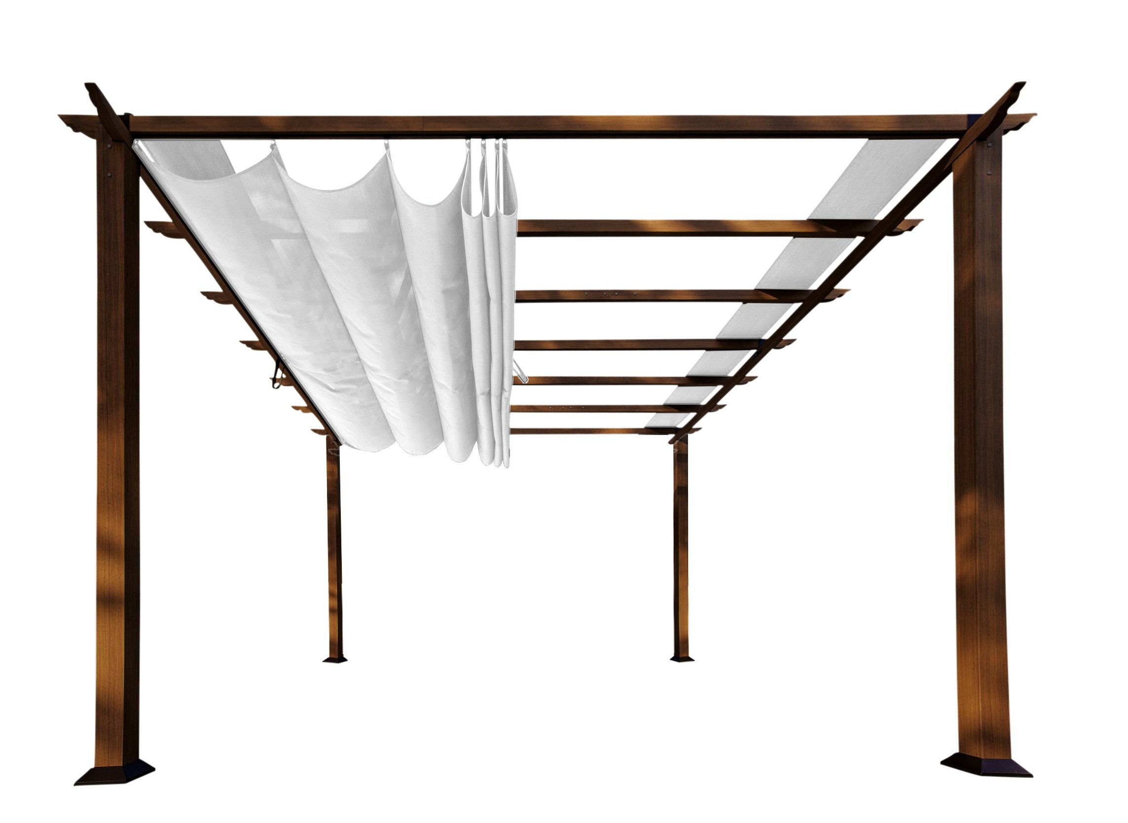 Palermo Soft Top Pergola, Off-White Canopy