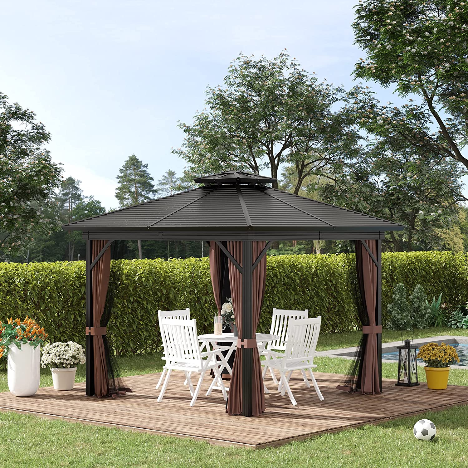 10x10 Hardtop Gazebo with Aluminum Frame