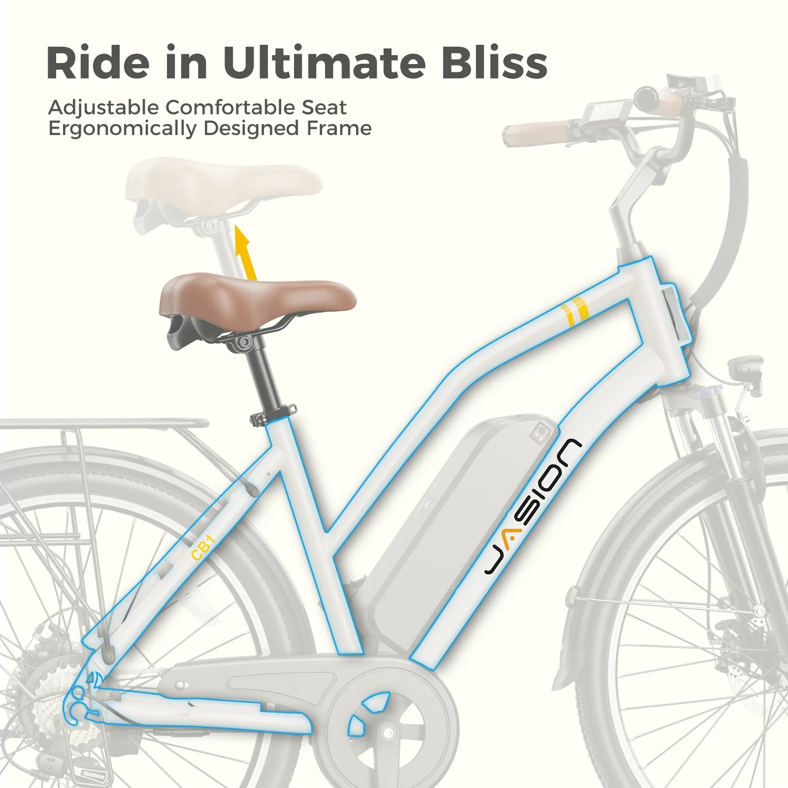 Jasion CB1 26in Electric Cruiser Bike, 500W, 450Wh