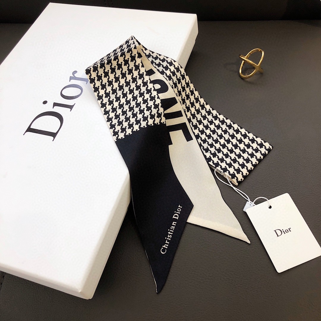 Dior Houndstooth Mitzah Scarf Black product images