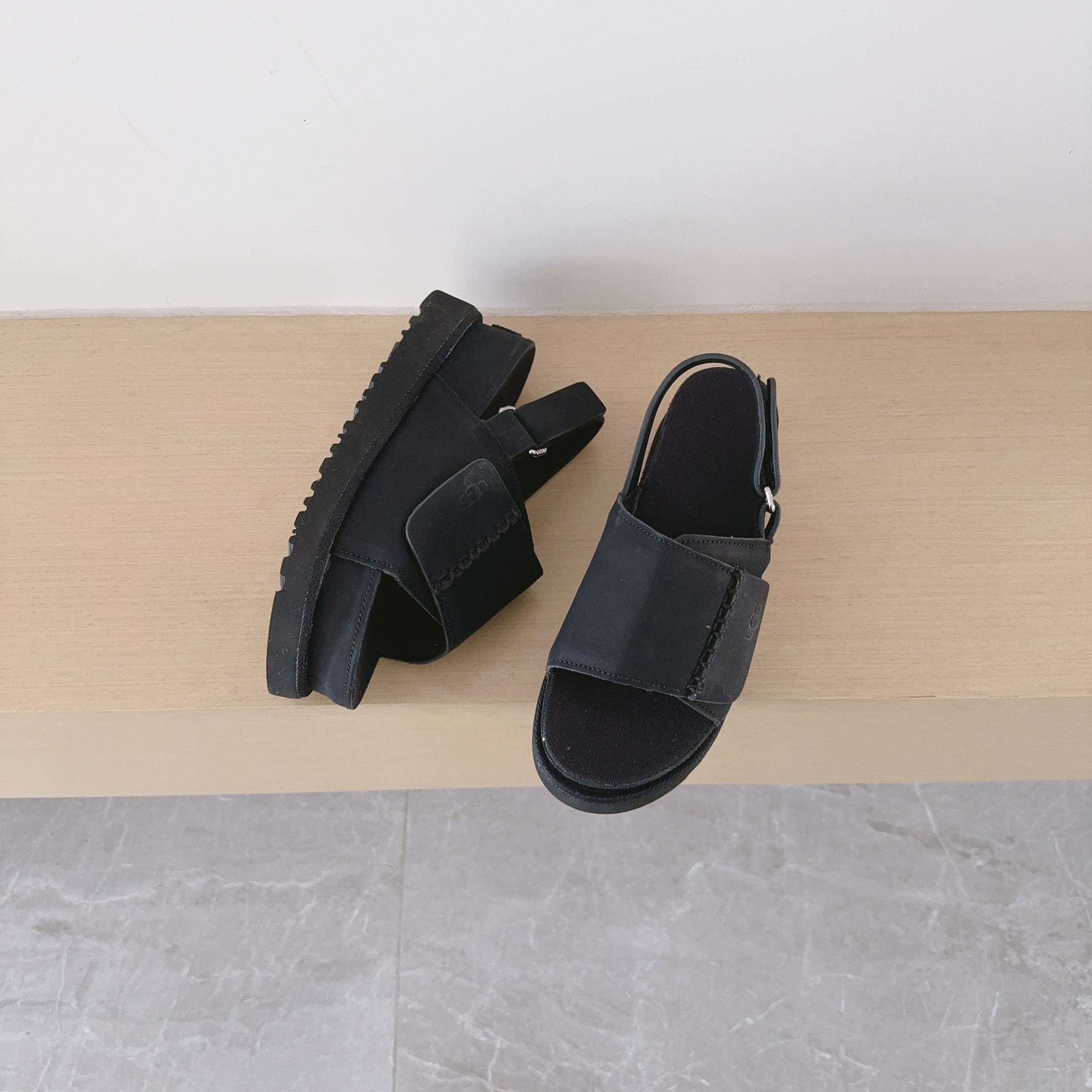 Wide Hook-And-Loop Backstrap Sandals