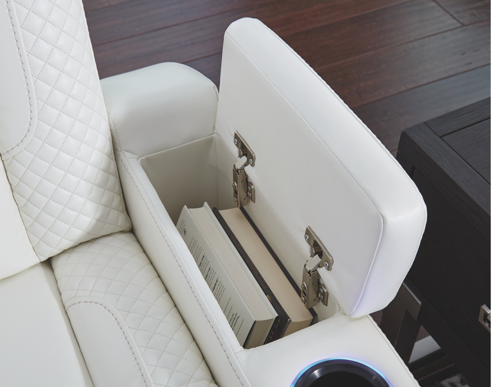85.25'' Wide Home Theater Sofa with Cup Holder