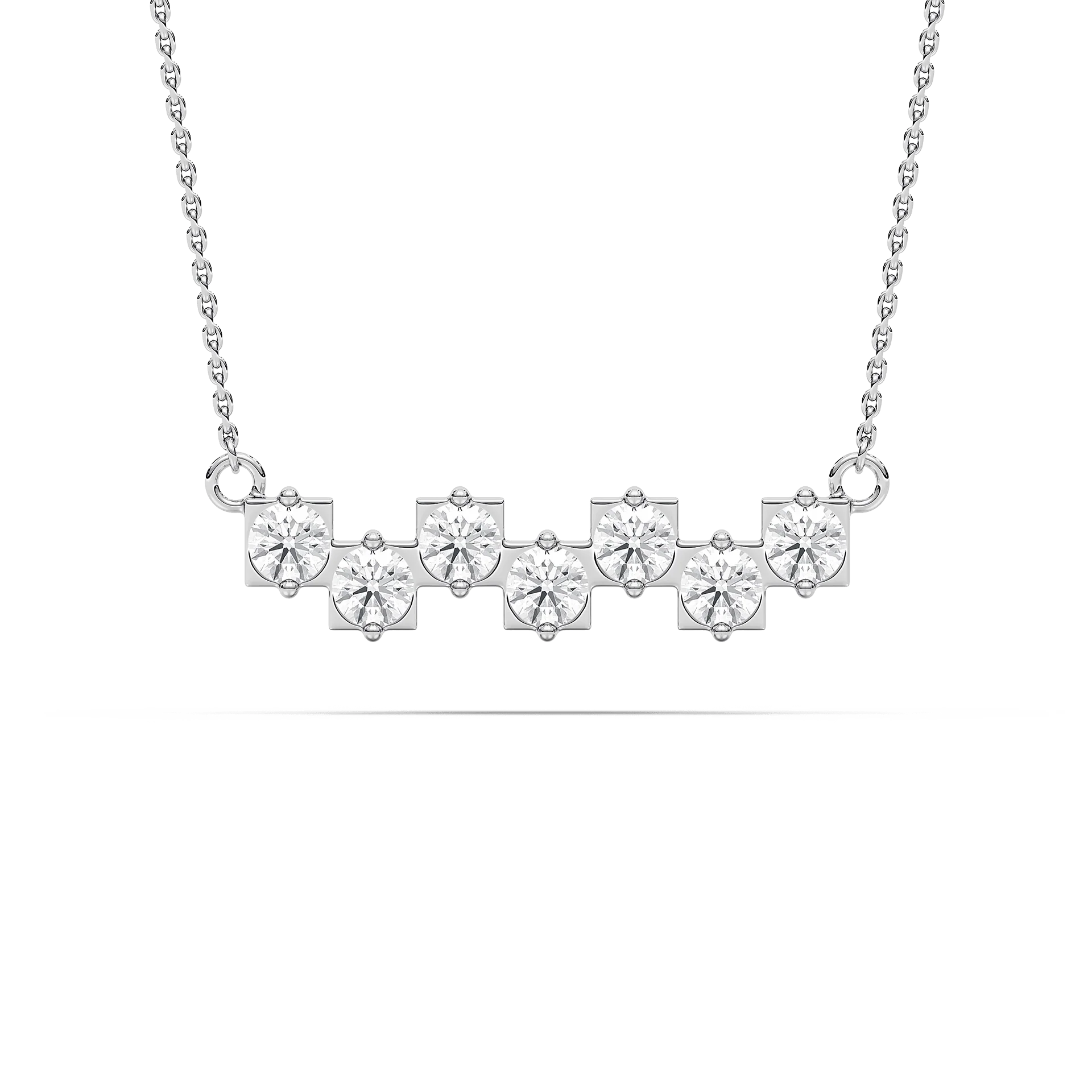 1 ⅓ ctw Round Lab Grown Diamond Seven Stones of Grace Necklace - 18 Inches