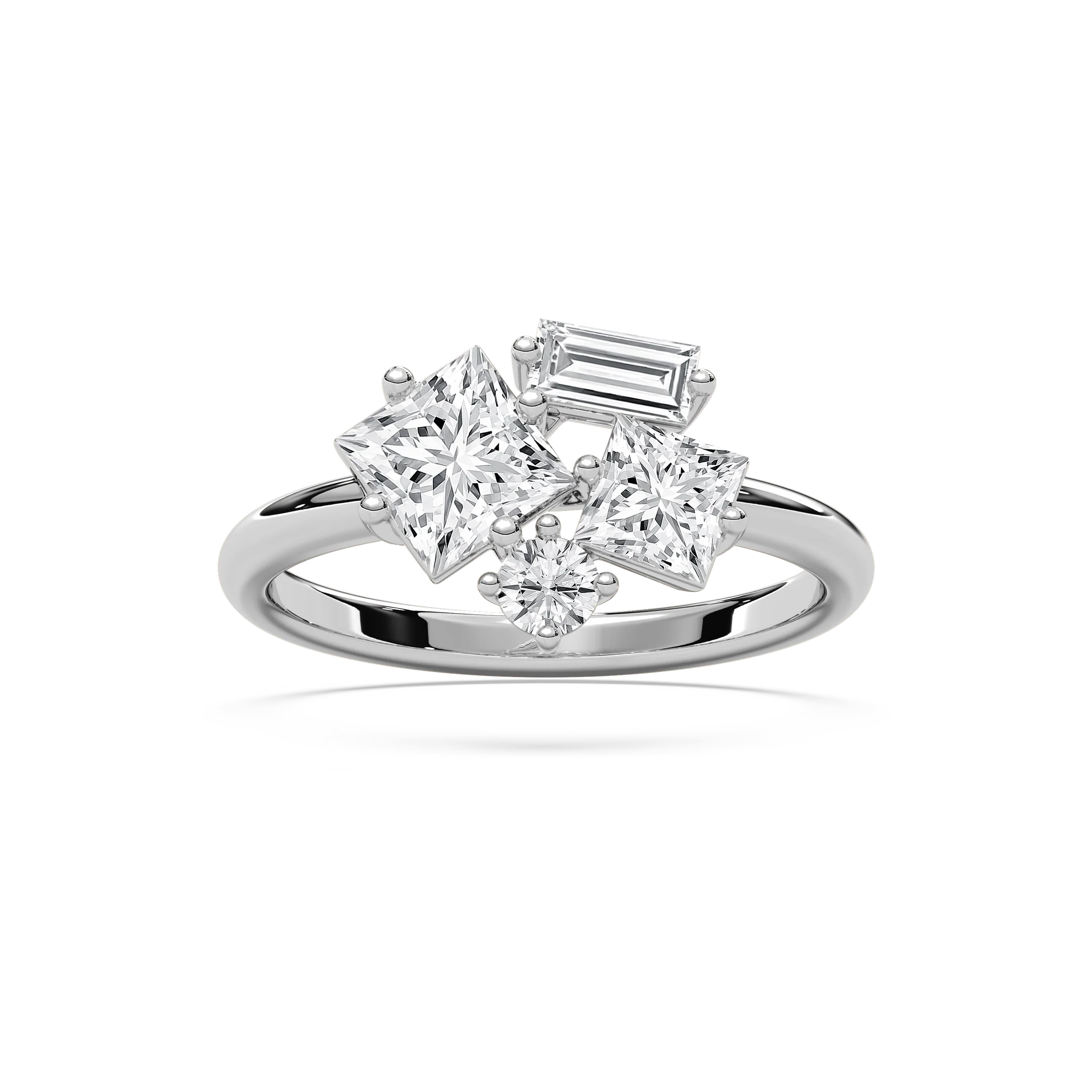 1 ½ ctw Princess, Baguette and Round Lab Grown Diamond Mixed Shape Promise Ring