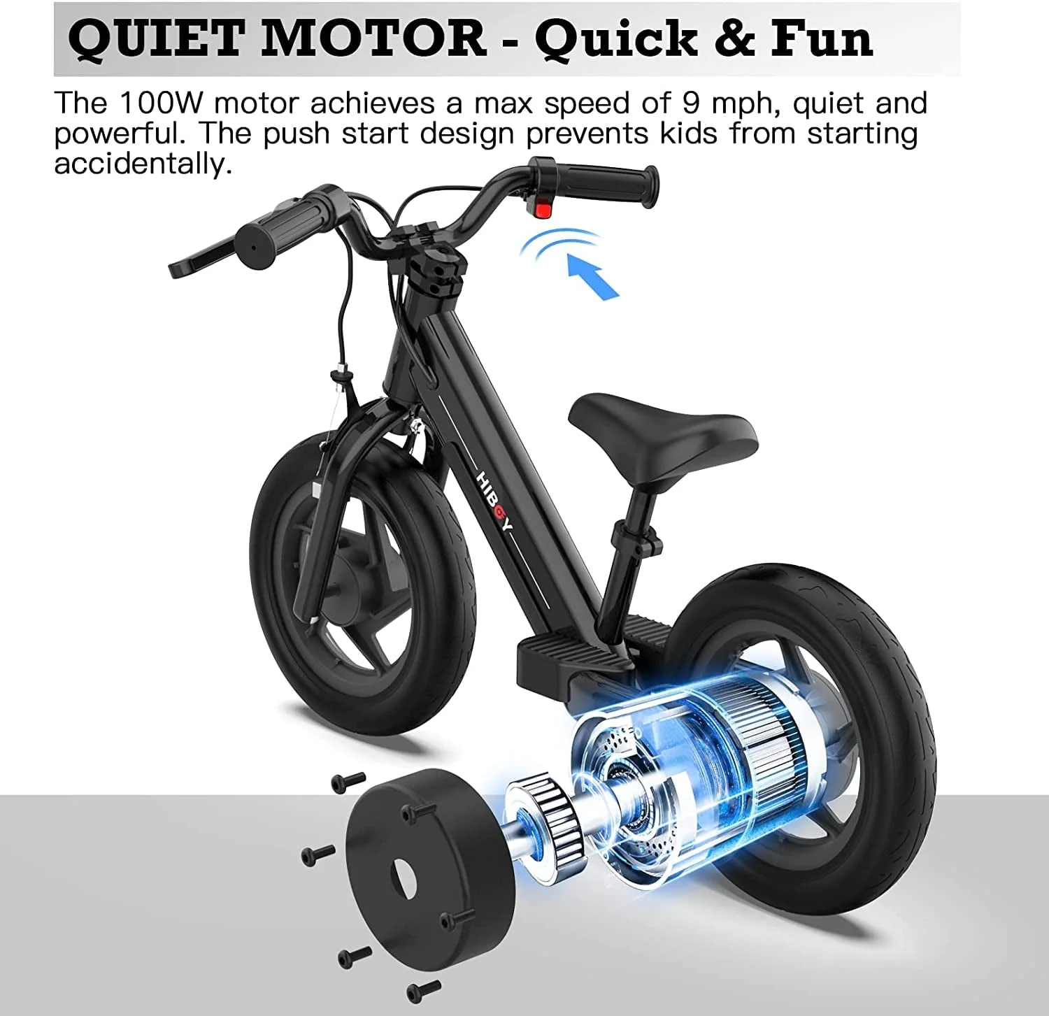 Hiboy BK1 12in Kids Electric Balance Bike, 100W, 24V