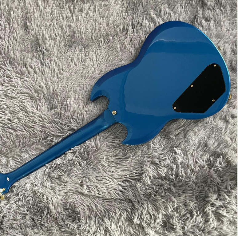 Electric Guitar Blue Small Vibrat HHH Pickups Bone Nut mahogany body