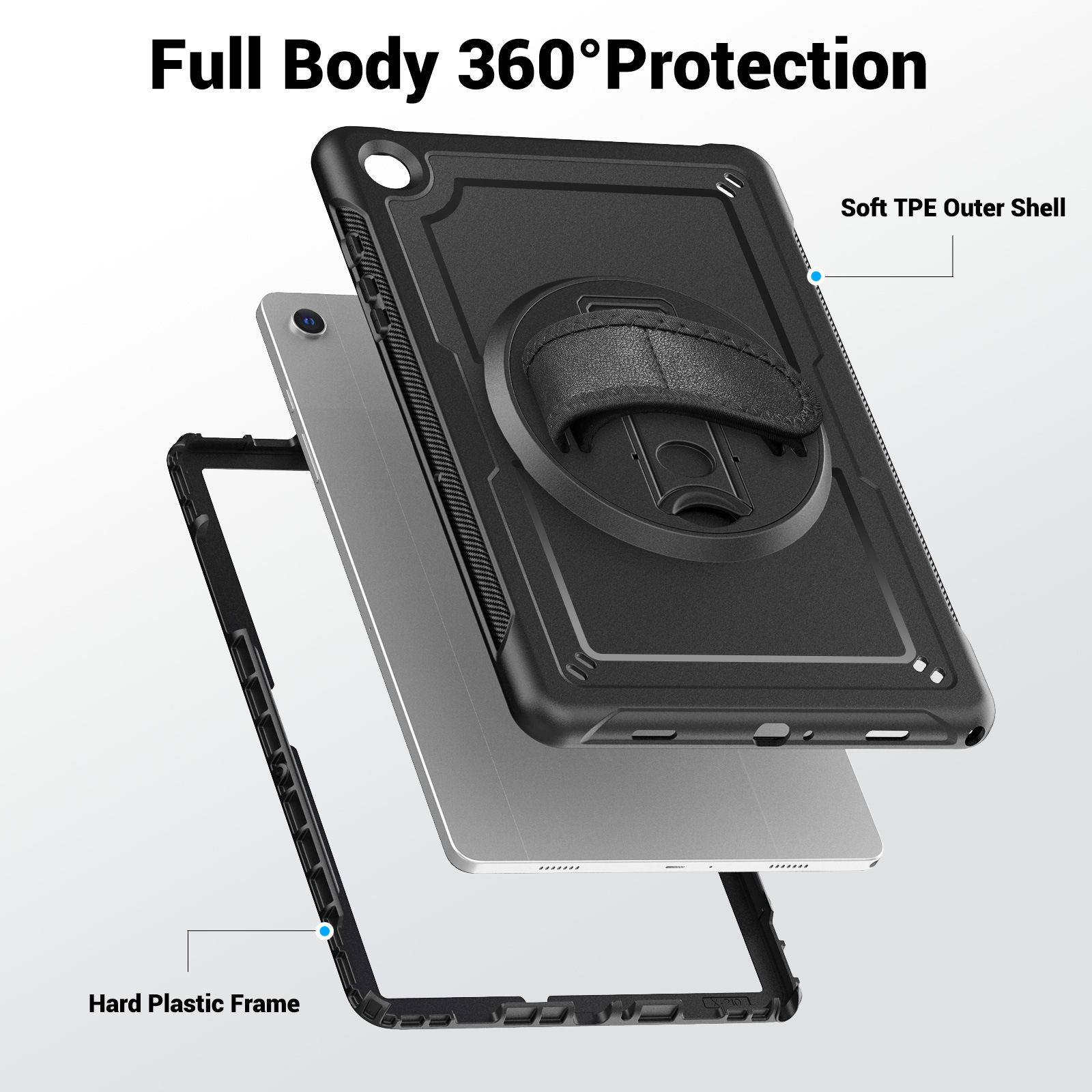 Galaxy Tab A 11 Plus Protective Case Shockproof - back view