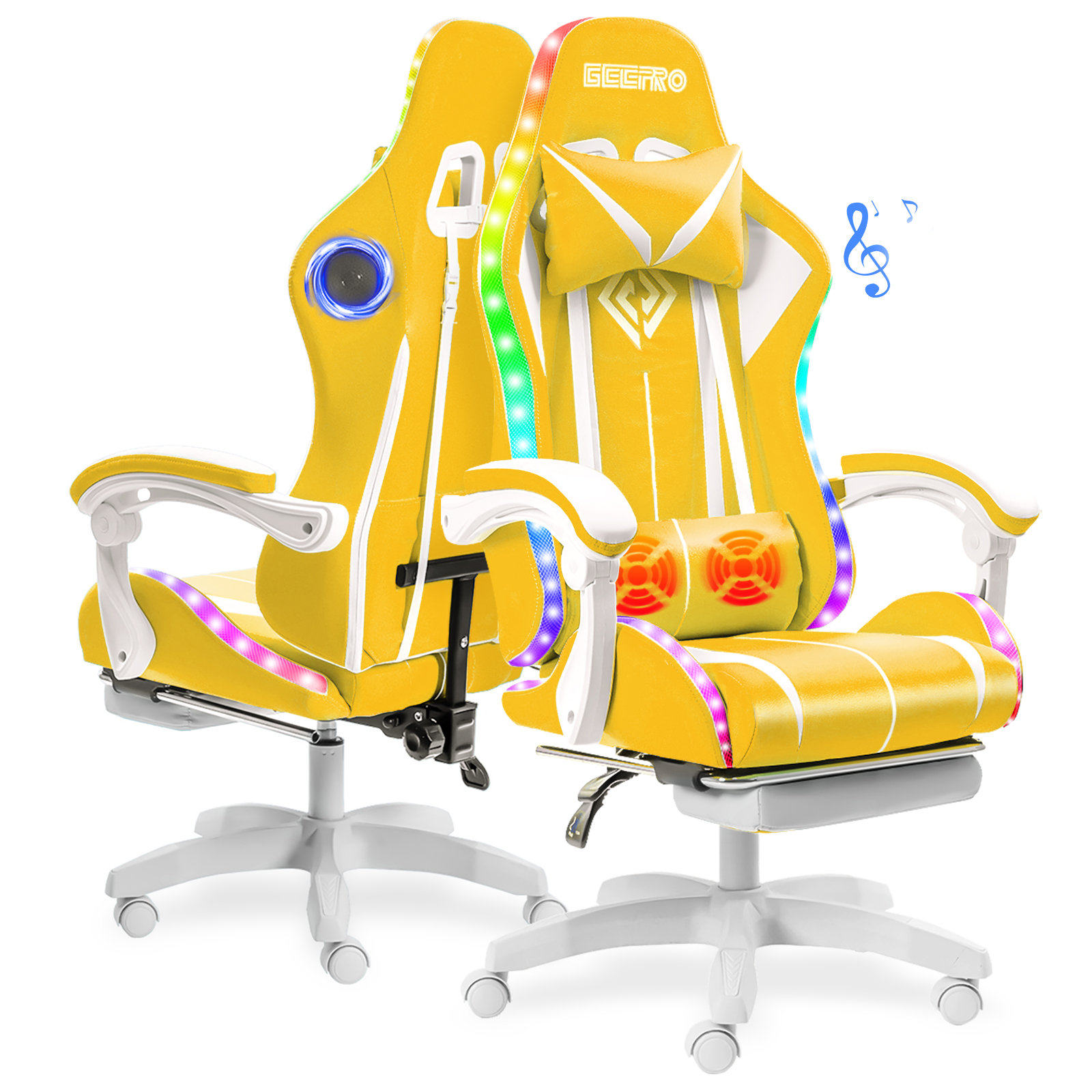 RGB PC & Racing Game Chair With Massage And Bluetooth
