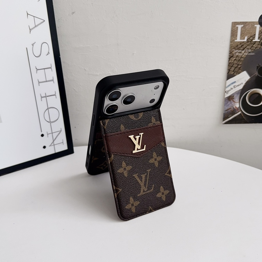 Luxury LV & Gucci Monogram Card Holder Wallet Phone Case