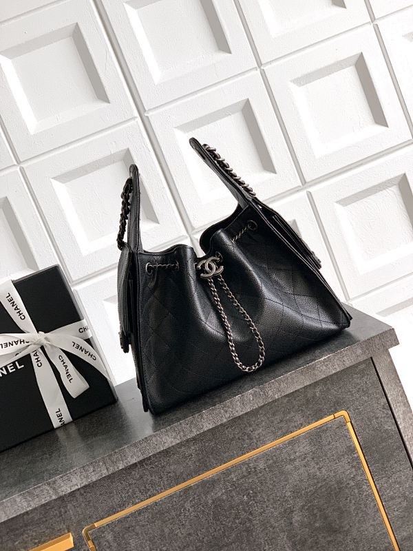 Chanel Suede Tote Bag Black