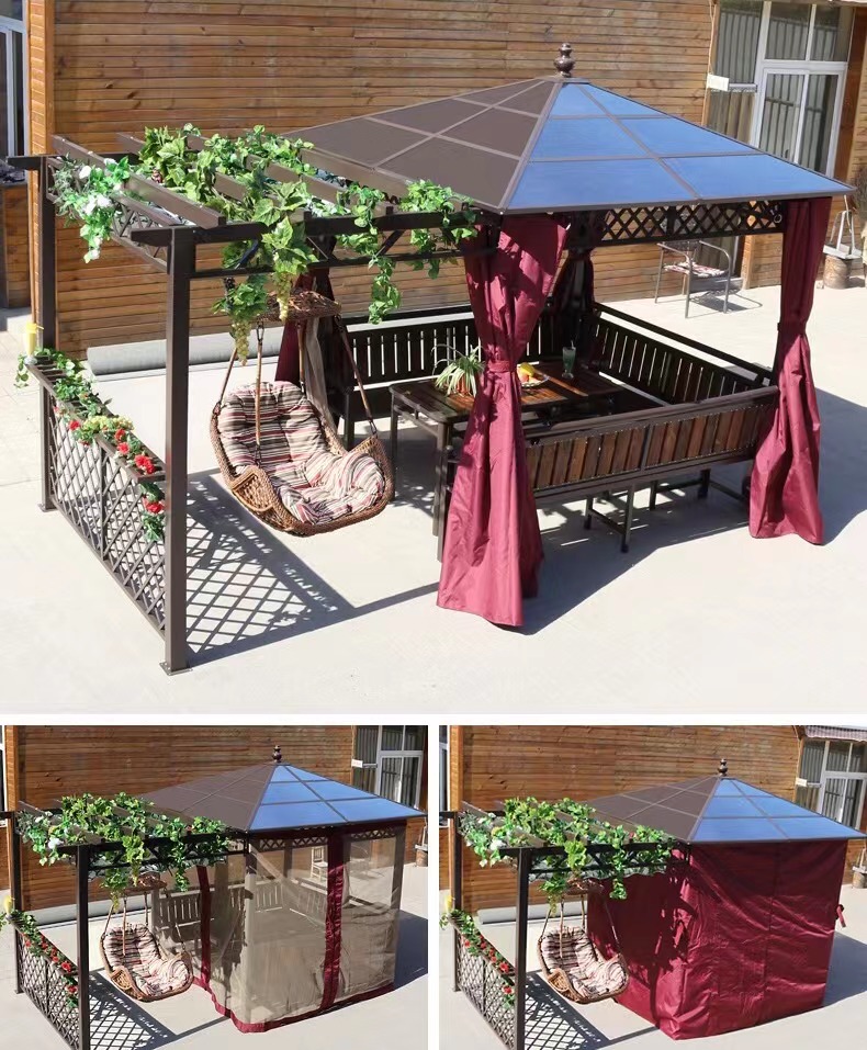 Outdoor gazebo hanging chair villa garden antiseptic wood