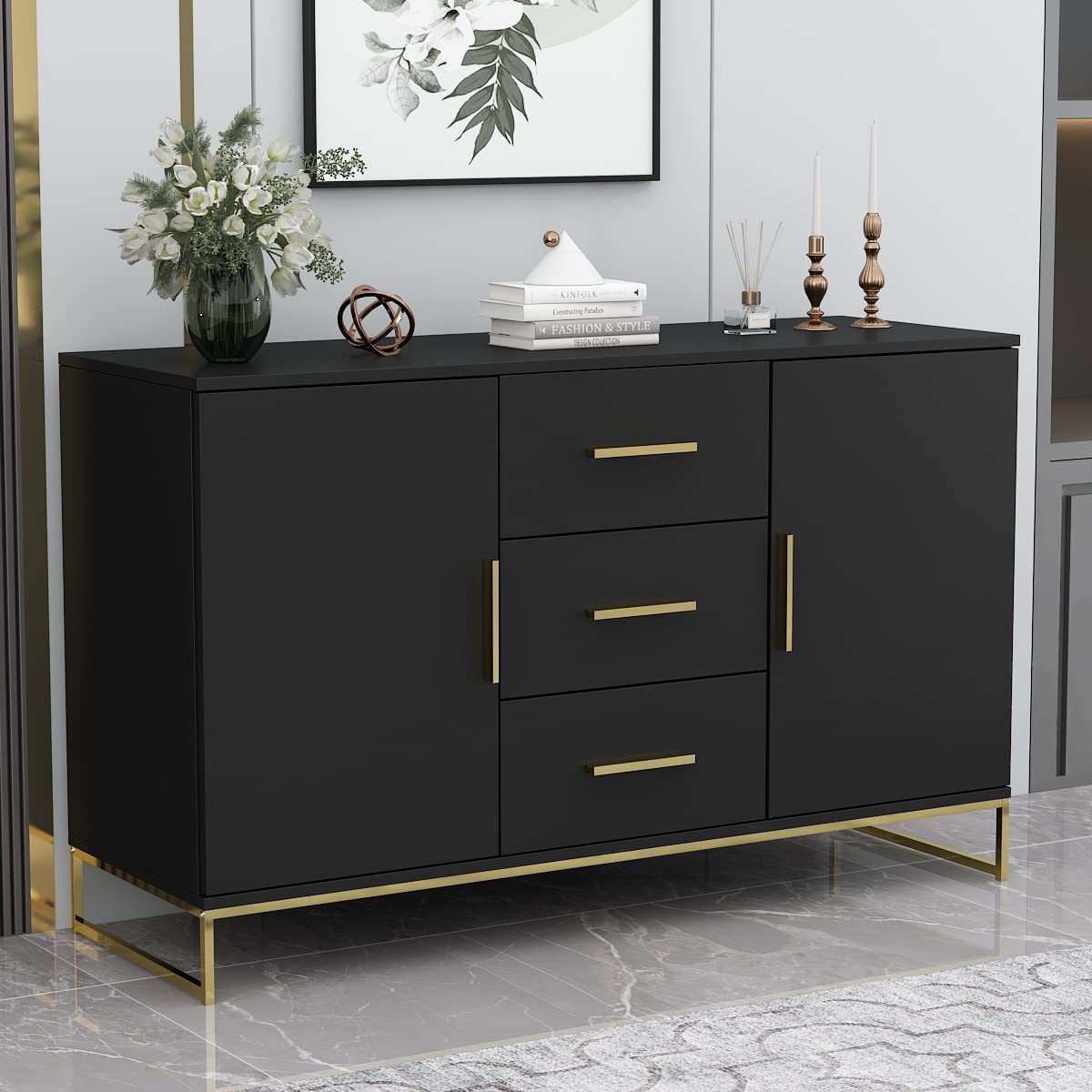 Buffet Drawers & 2 Doors Storage