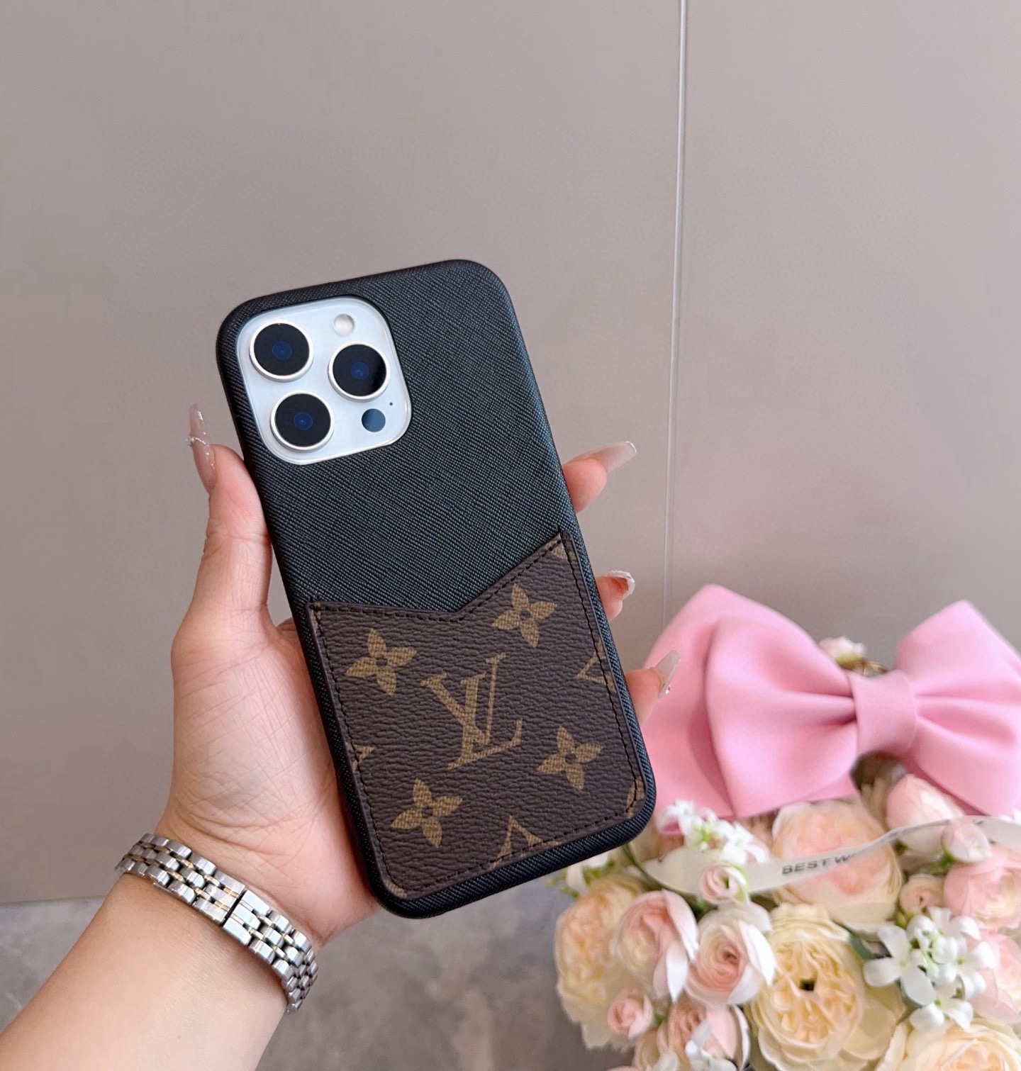 LV Classic Monogram Card Slot Phone Case