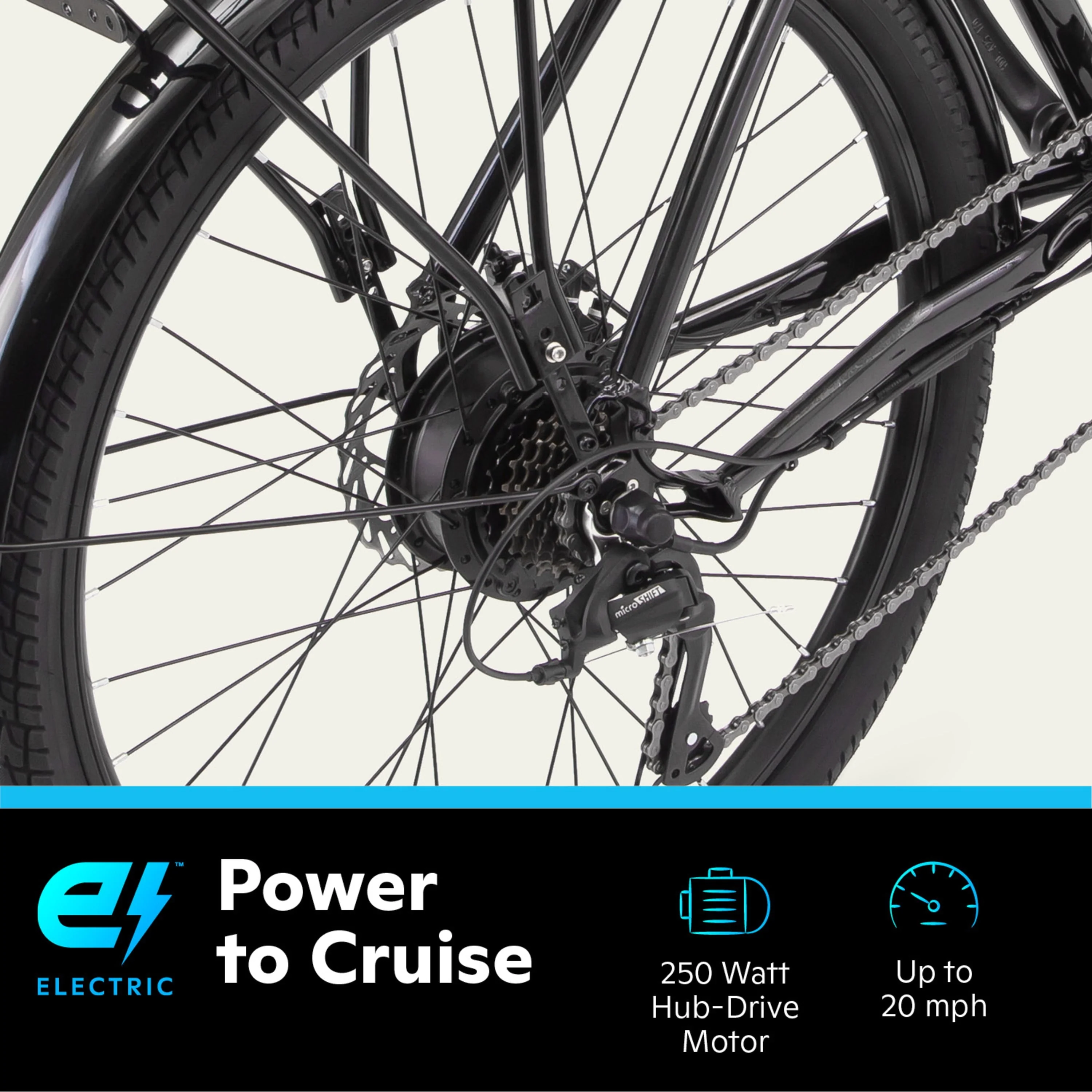 Schwinn EC1 26in Electric Cruiser Bike, Black