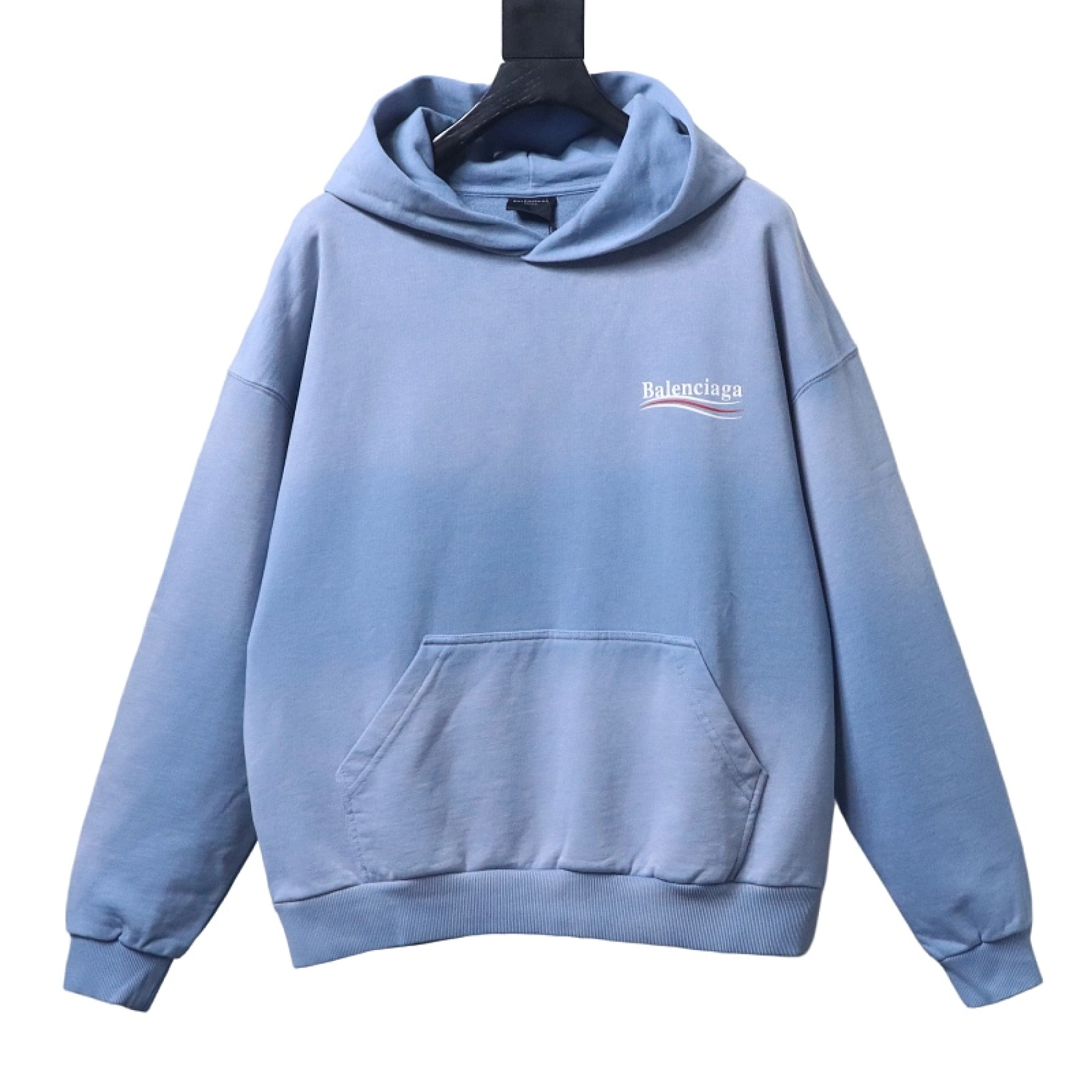 Balenciaga Political Campaign Medium Fit Hoodie Blue