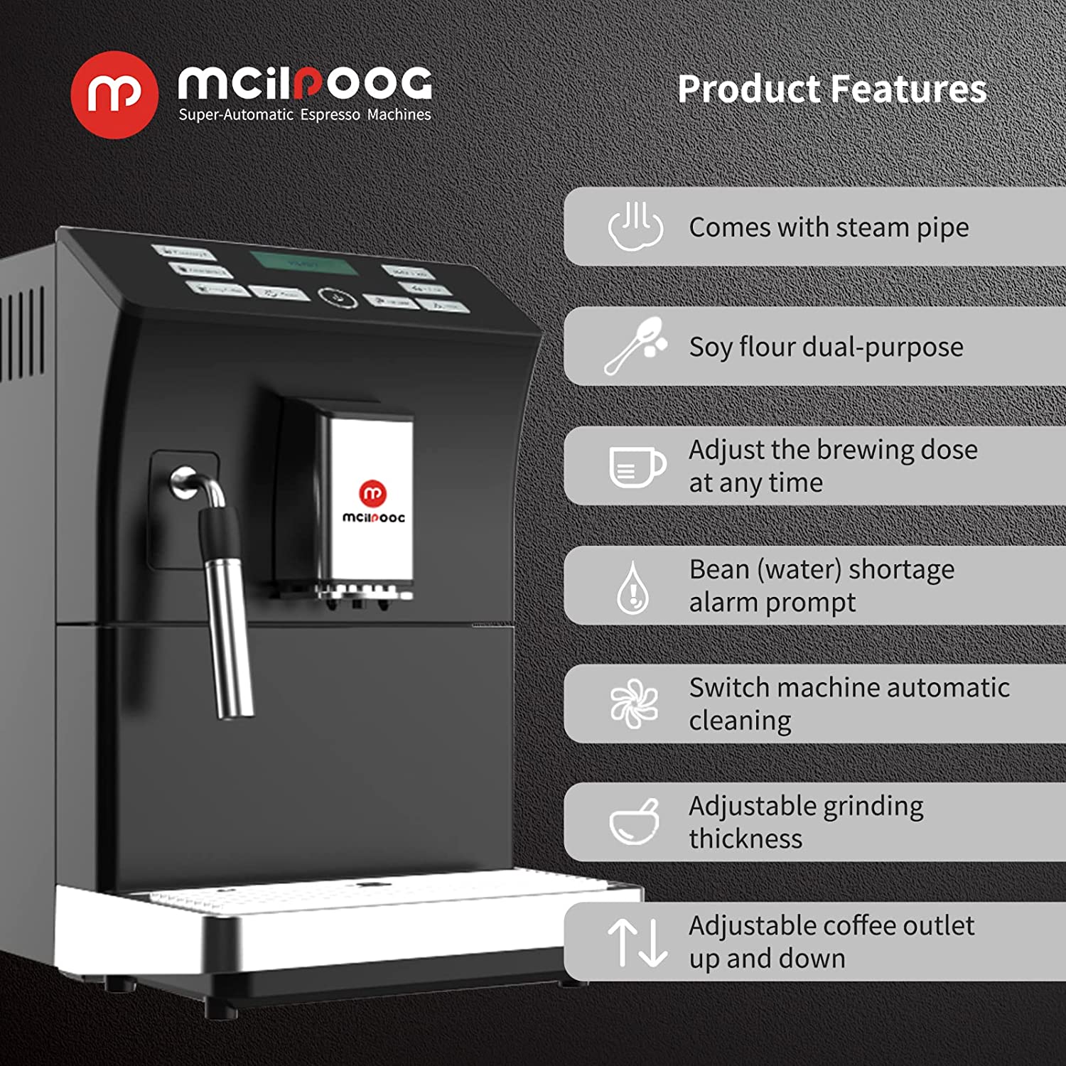 Super Fully Automatic Espresso Coffee Machine With Bean And