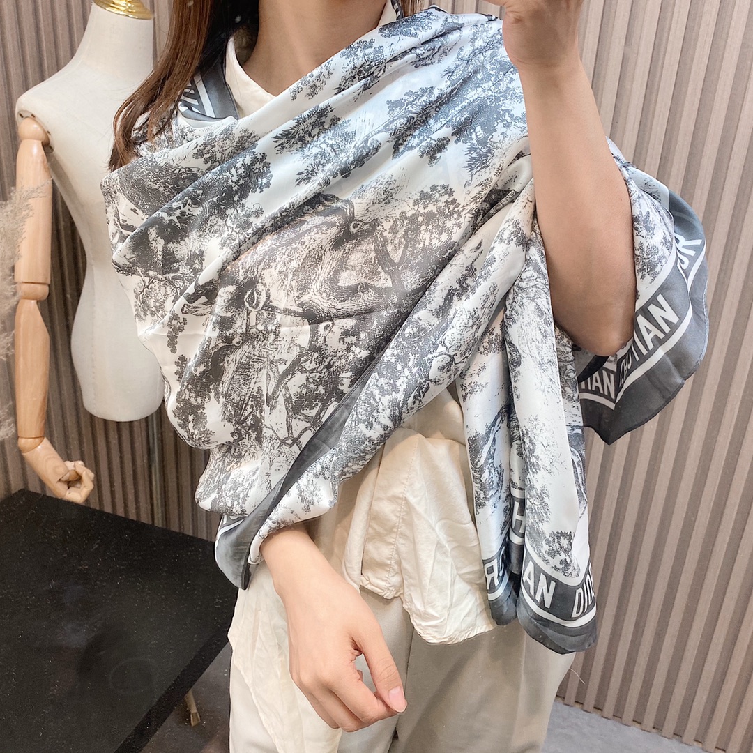Dior Toile Print Scarf Grey and Black 90 x 180 cm product images