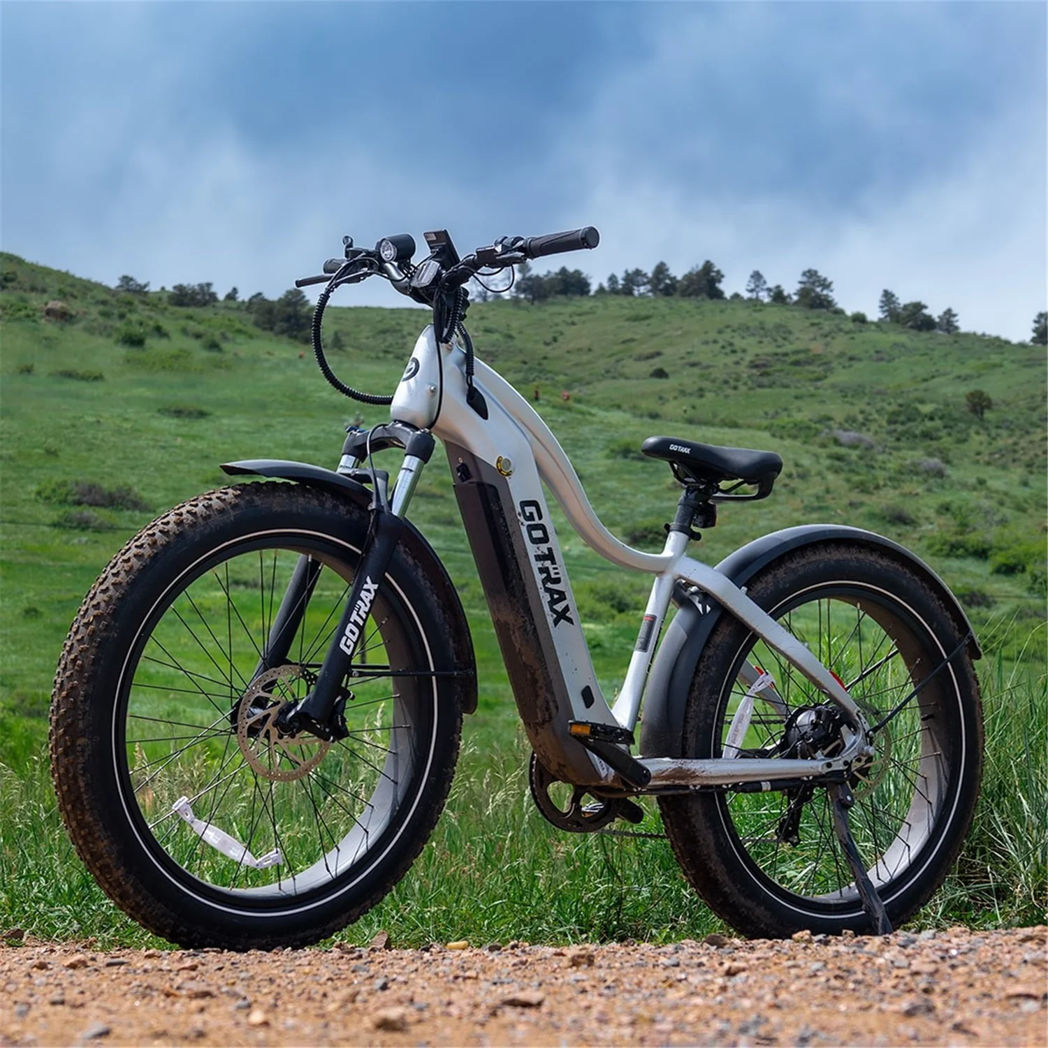 GOTRAX Tundra 26in Fat Tire Electric Bike, 750W, Silver