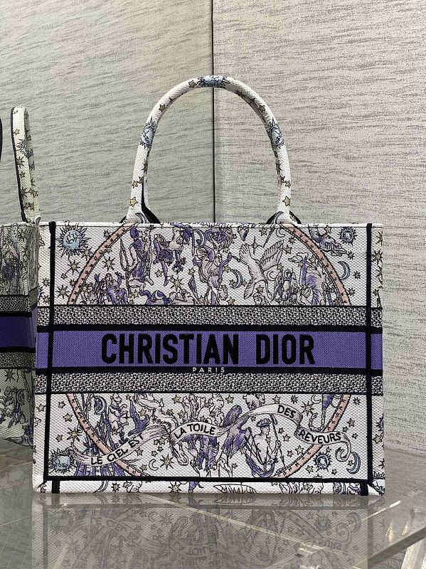 Dior Book Tote Medium Purple Toile