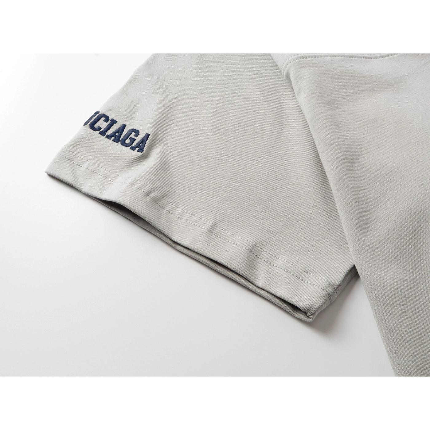 Balenciaga 3B Silhouette Ribbed V-neck Printed T-shirt Black/Dark Blue/Gray