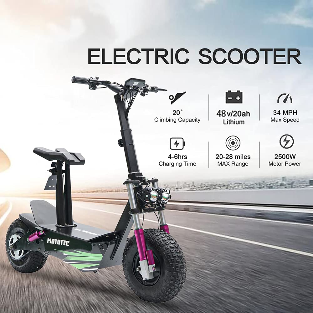 Electric Fat Tire Scooter - Motor Adults Off Road Scooters