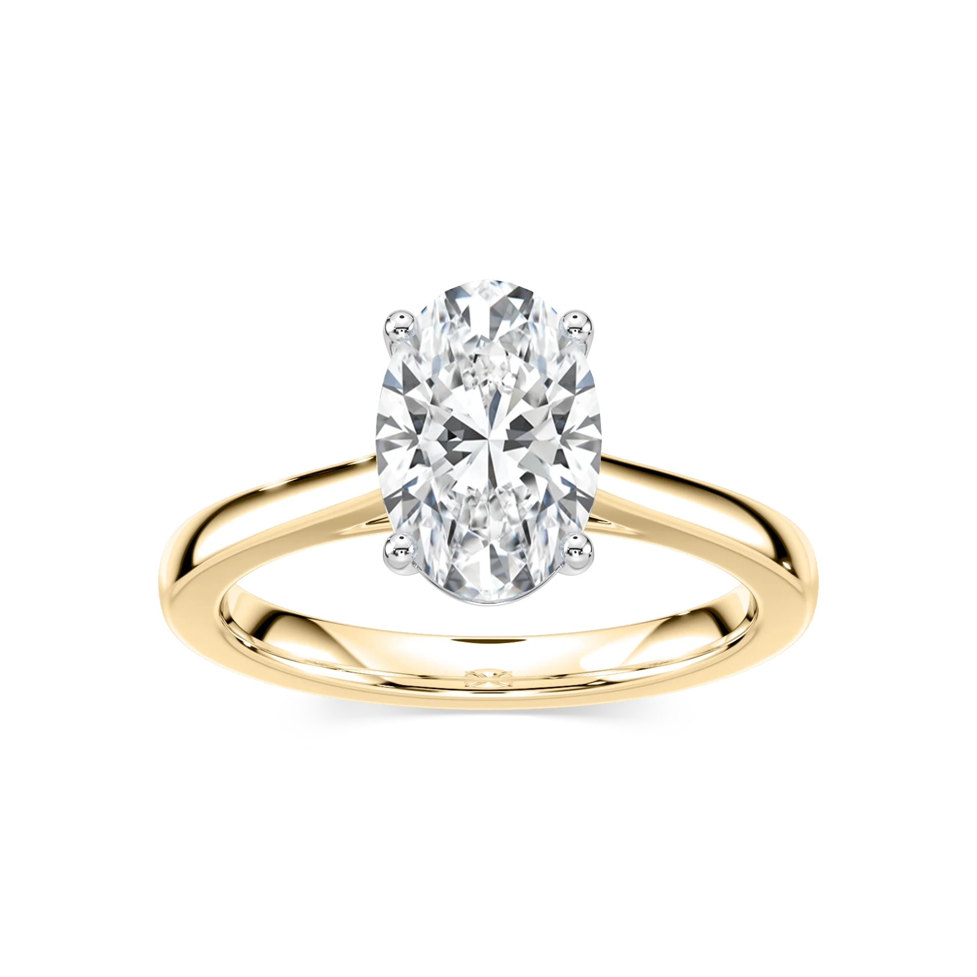 Camila Oval Lab Grown Diamond Cathedral Hidden Halo Engagement Ring