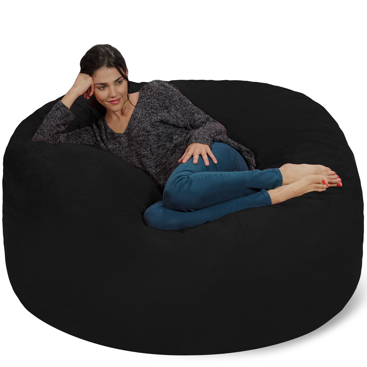 Giant 5' Memory Foam Furniture Bean Bag - Big Sofa with Soft